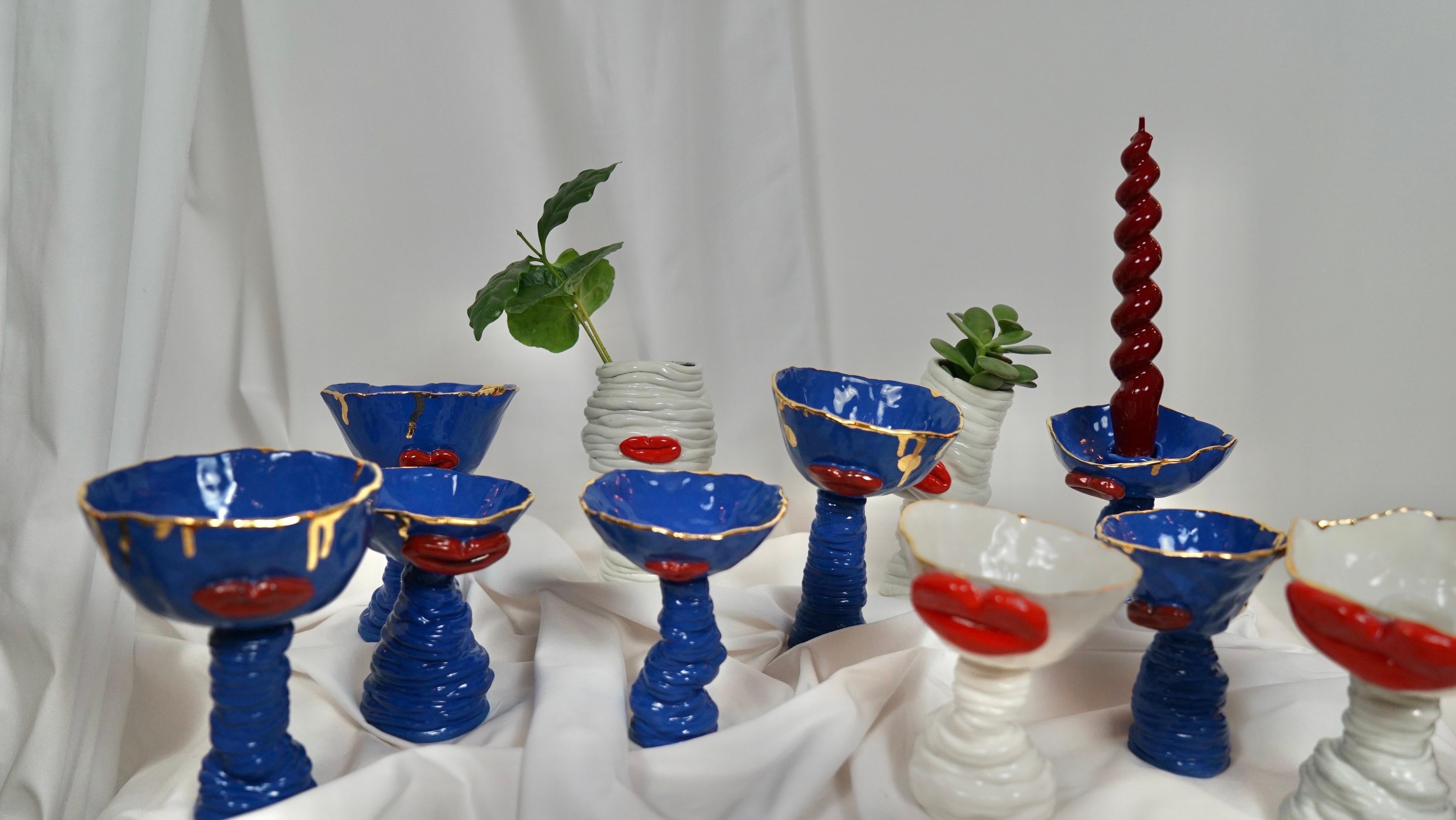Lips Kerzenständer von der Künstlerin und Designerin Hania Jneid (Spanisch) im Angebot