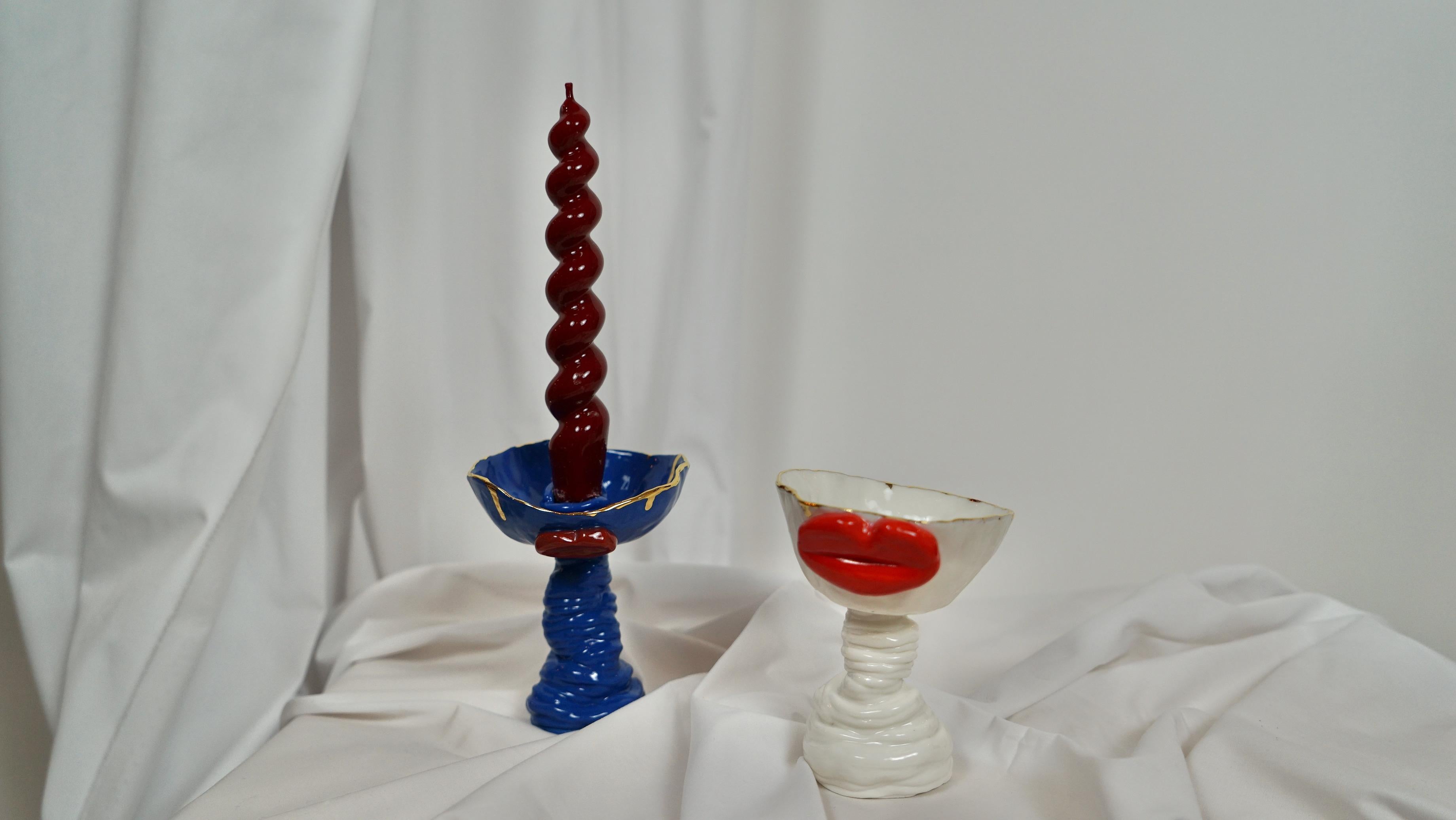 Lips Candle Holder by artist- designer Hania Jneid In New Condition For Sale In BARCELONA, ES