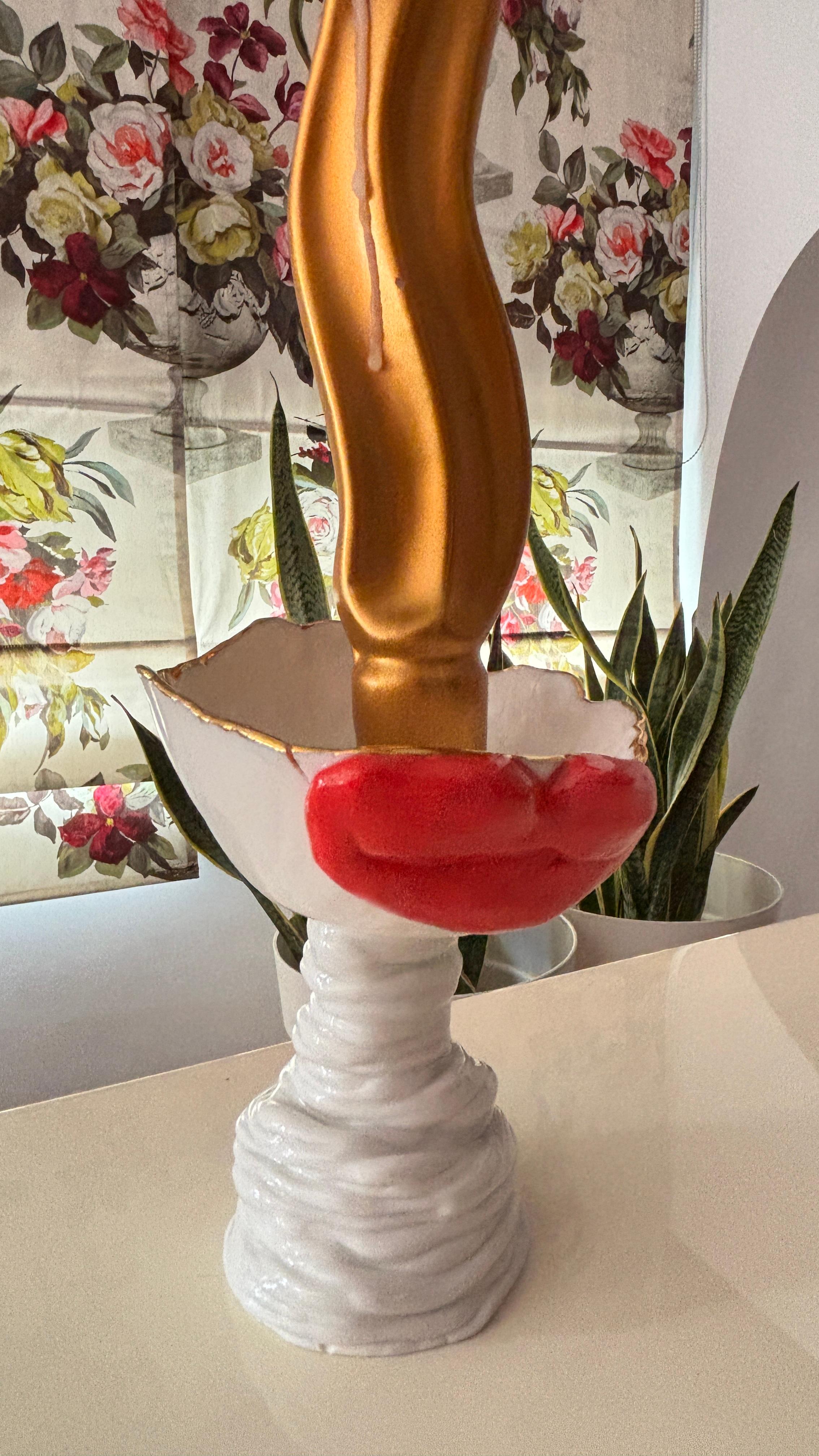 Porte-bougies Lips de la collection porcelaine blanche de Hania Jneid en vente 2