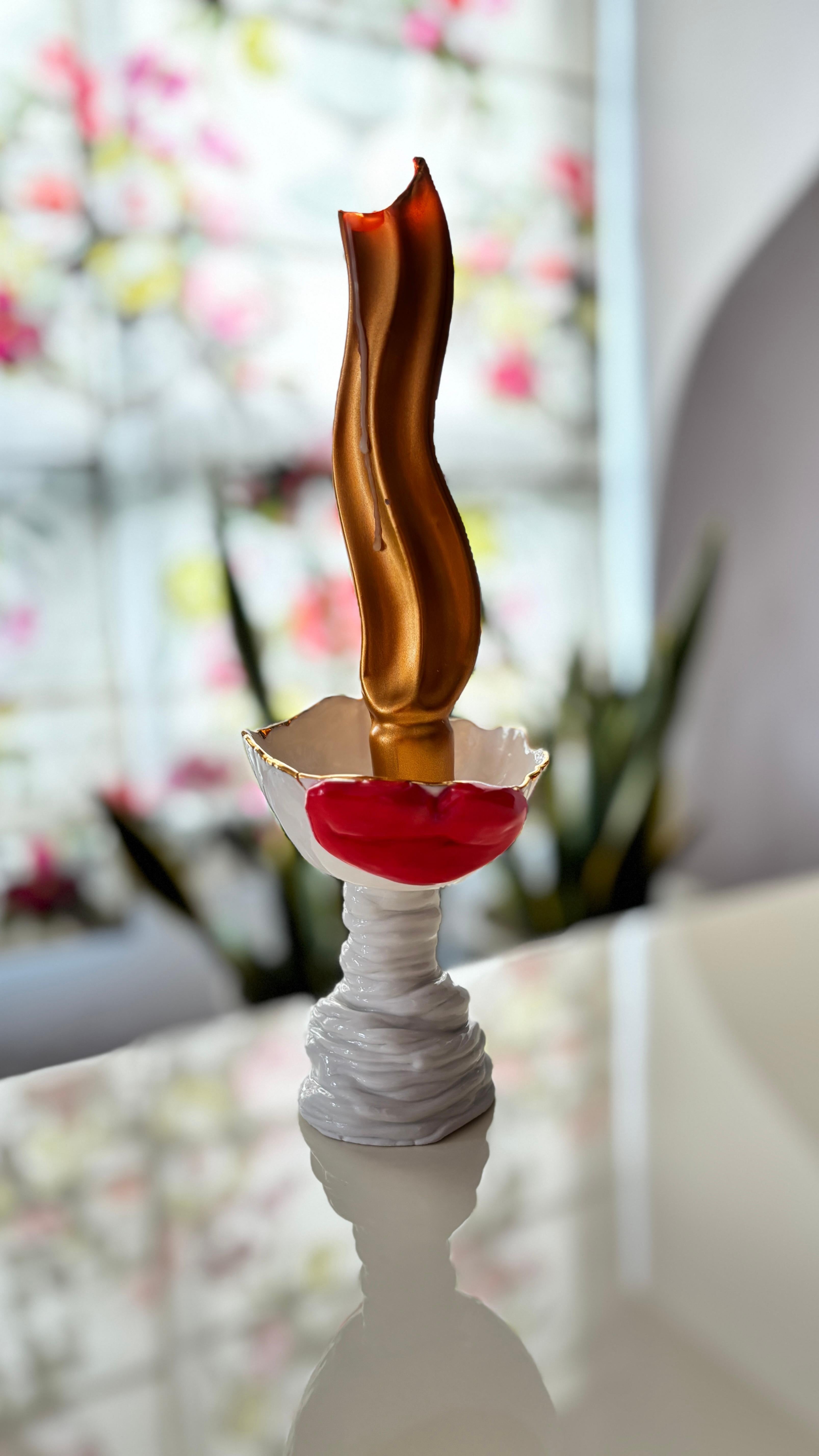 Porte-bougies Lips de la collection porcelaine blanche de Hania Jneid en vente 6