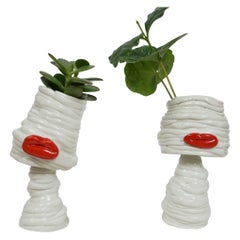 Lips Flower Pot Duo by artist - designer Hania Jneid