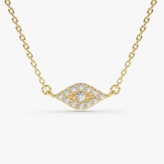 Collier Lips en or jaune 14 carats avec diamants ronds pavés