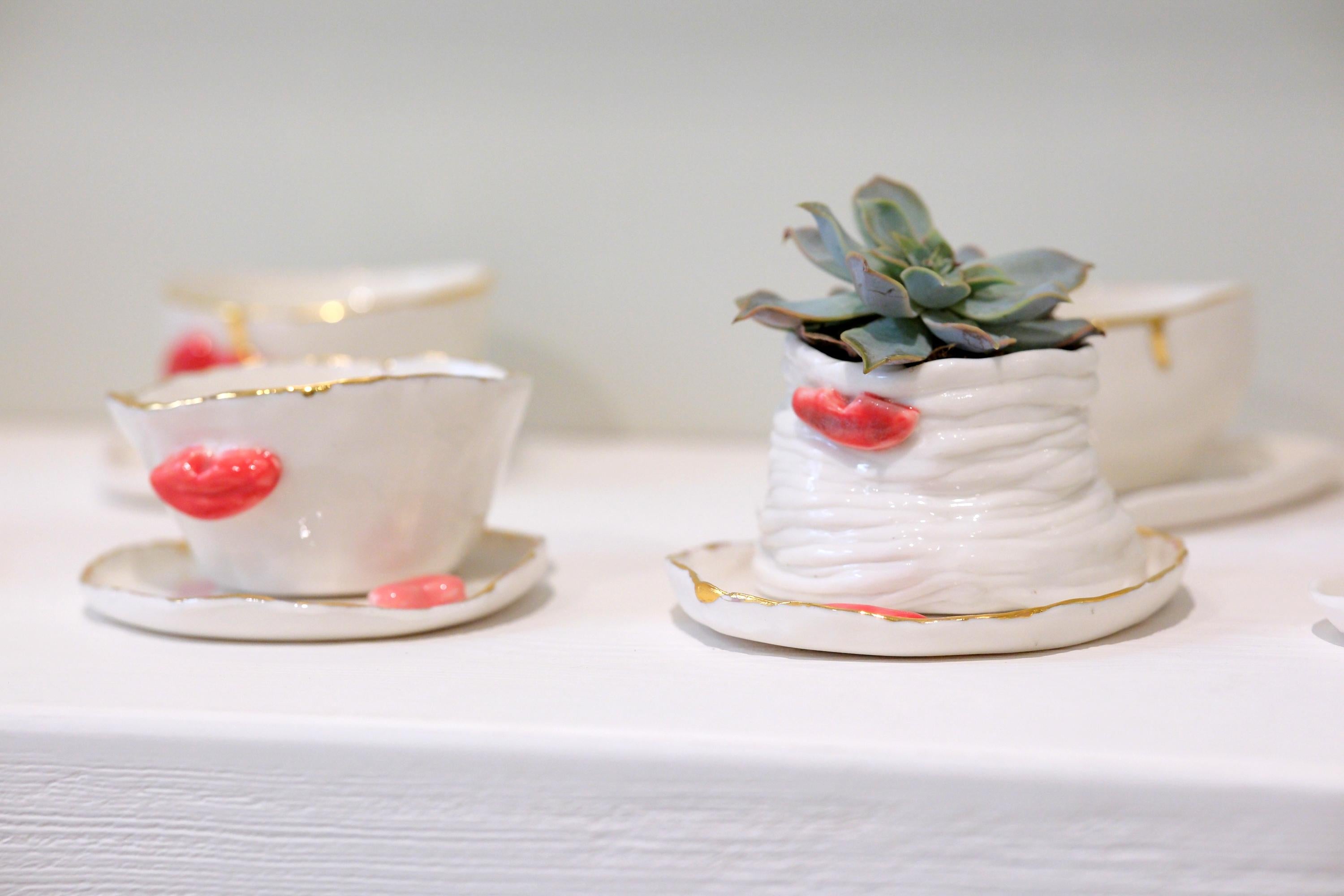 Jardinière Lips en porcelaine blanche de l'artiste-designeuse Hania Jneid Neuf - En vente à BARCELONA, ES