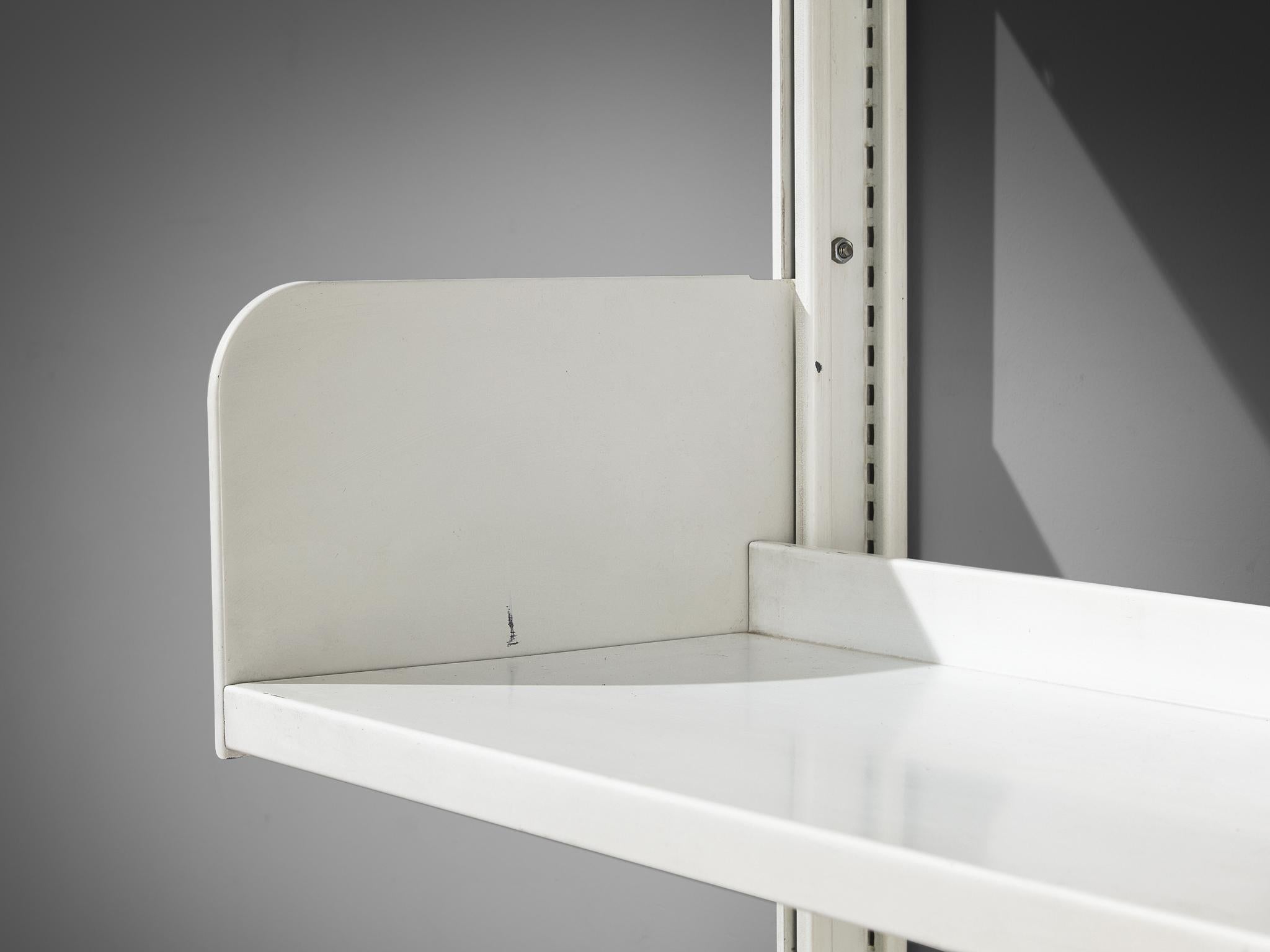 Mid-Century Modern Lips Vago 'Congresso' Bookcase in White Steel For Sale