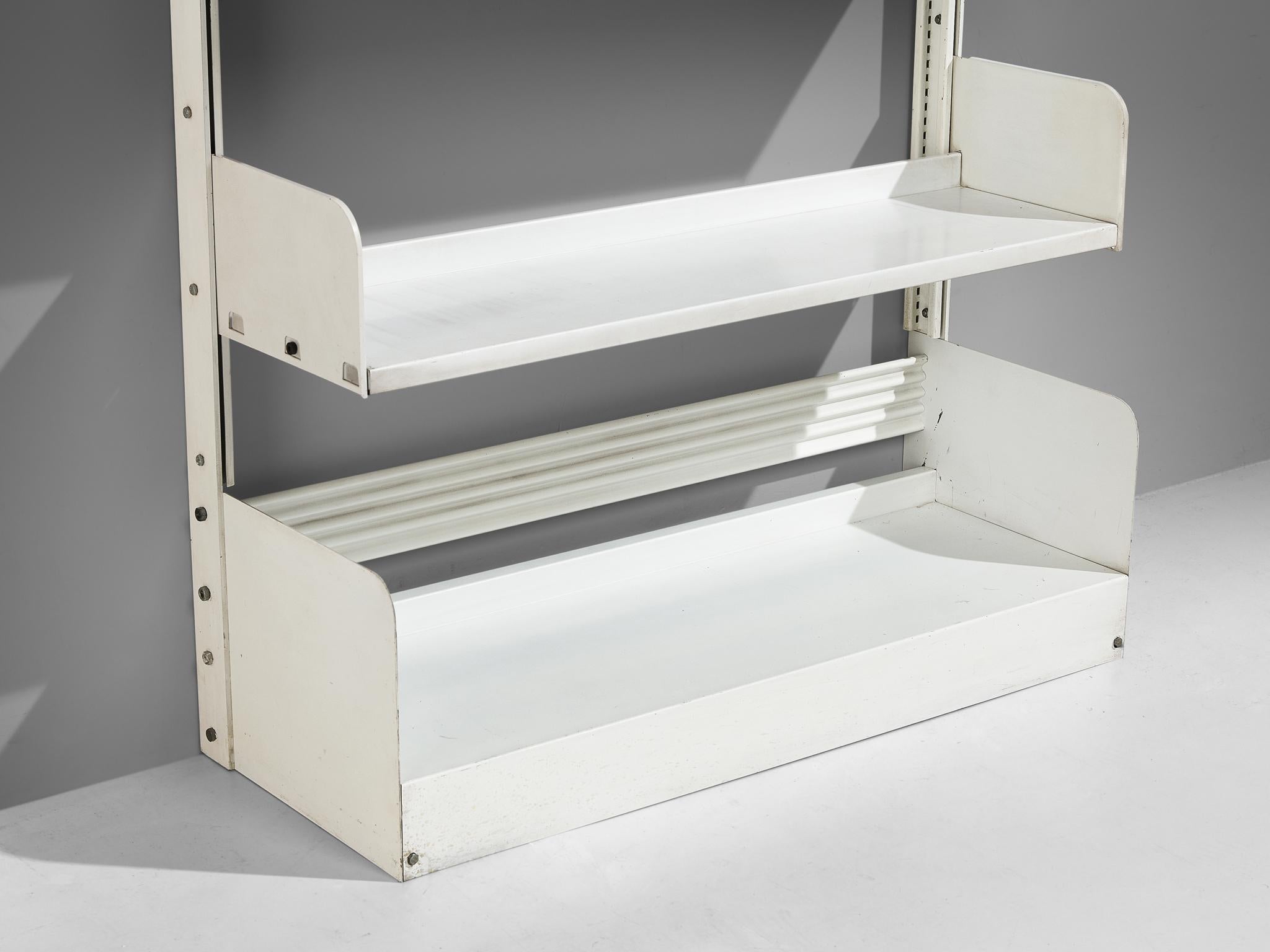 Italian Lips Vago 'Congresso' Bookcase in White Steel For Sale