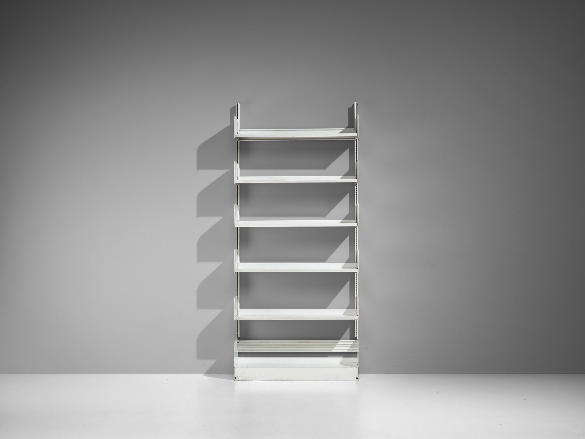 Lips Vago 'Congresso' Bookcase in White Steel In Good Condition For Sale In Waalwijk, NL