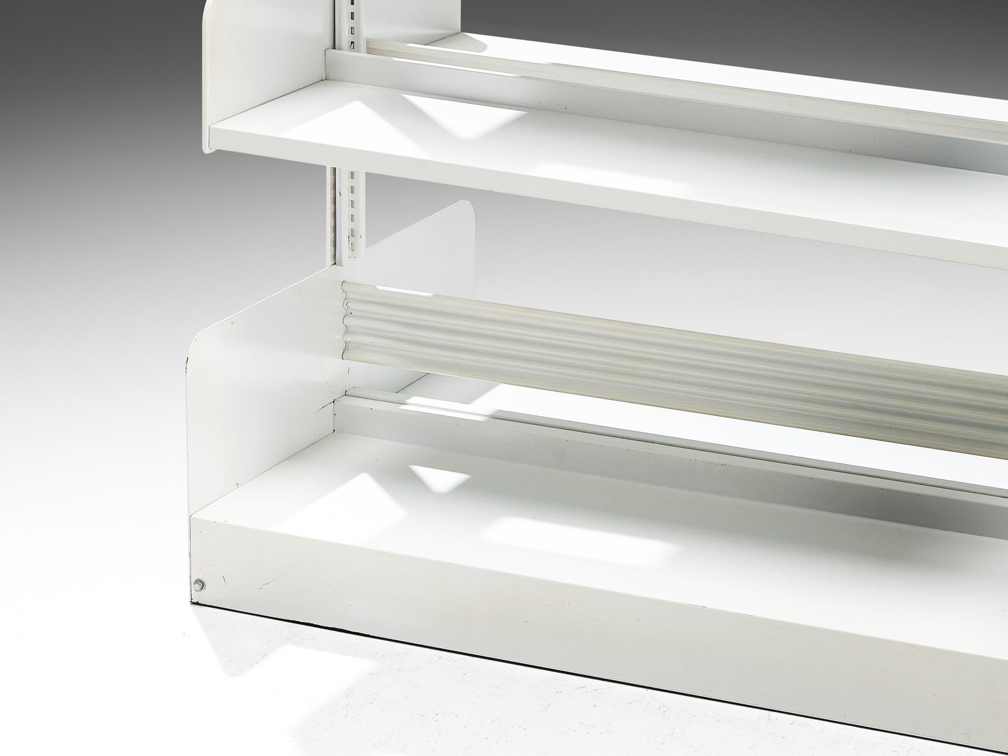 Lips Vago Double 'Congresso' Bookcase in White Steel  For Sale 3