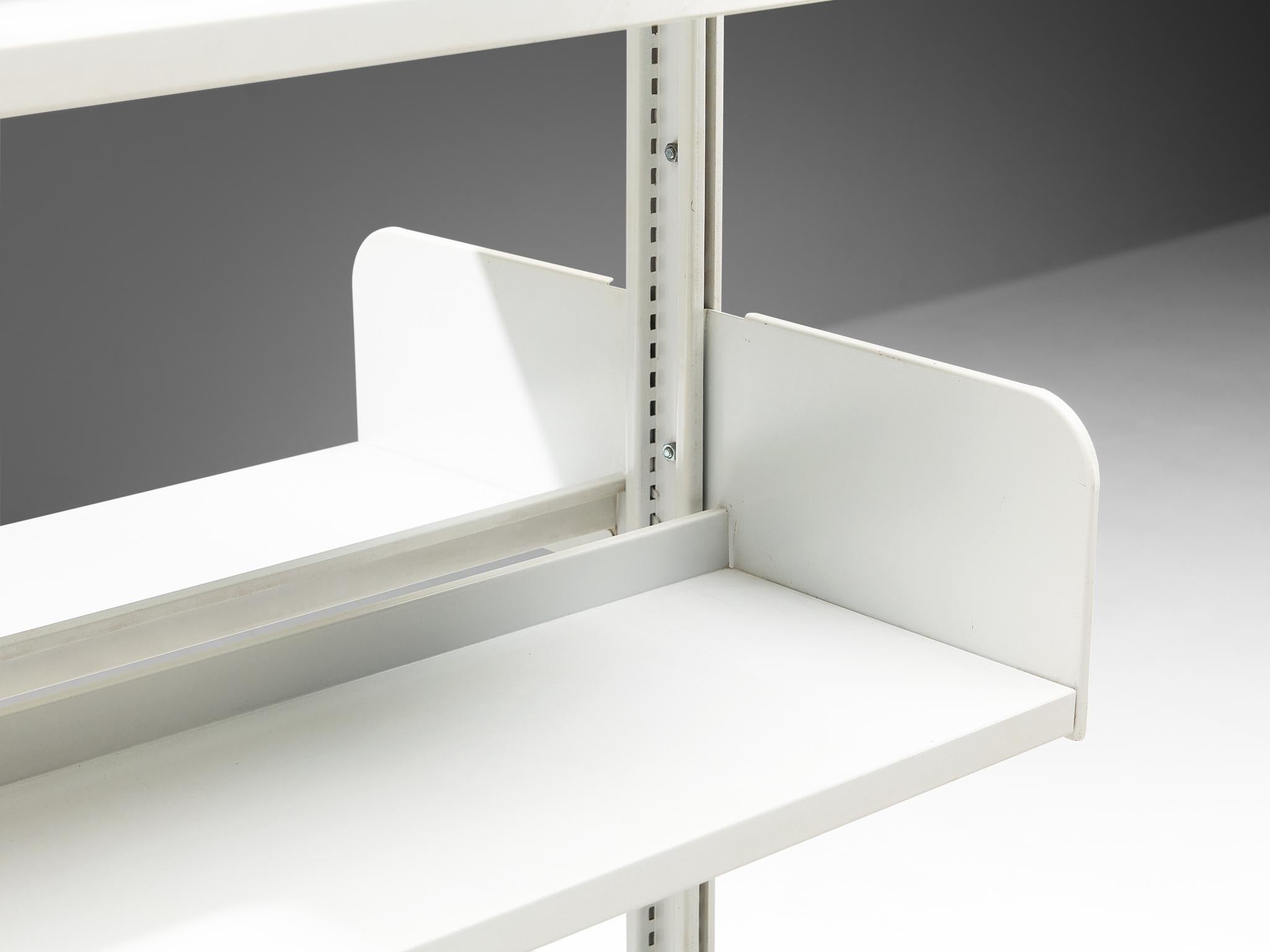 Lips Vago Double 'Congresso' Bookcase in White Steel  In Good Condition For Sale In Waalwijk, NL