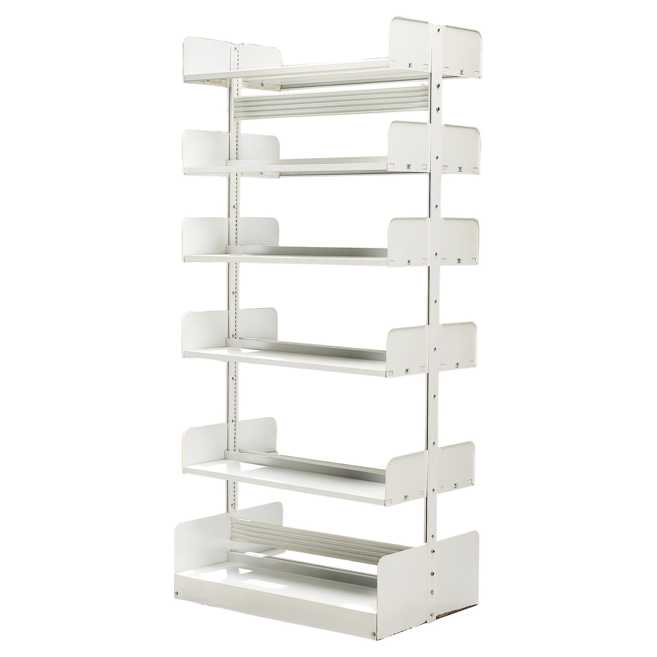 Lips Vago Double 'Congresso' Bookcase in White Steel  For Sale