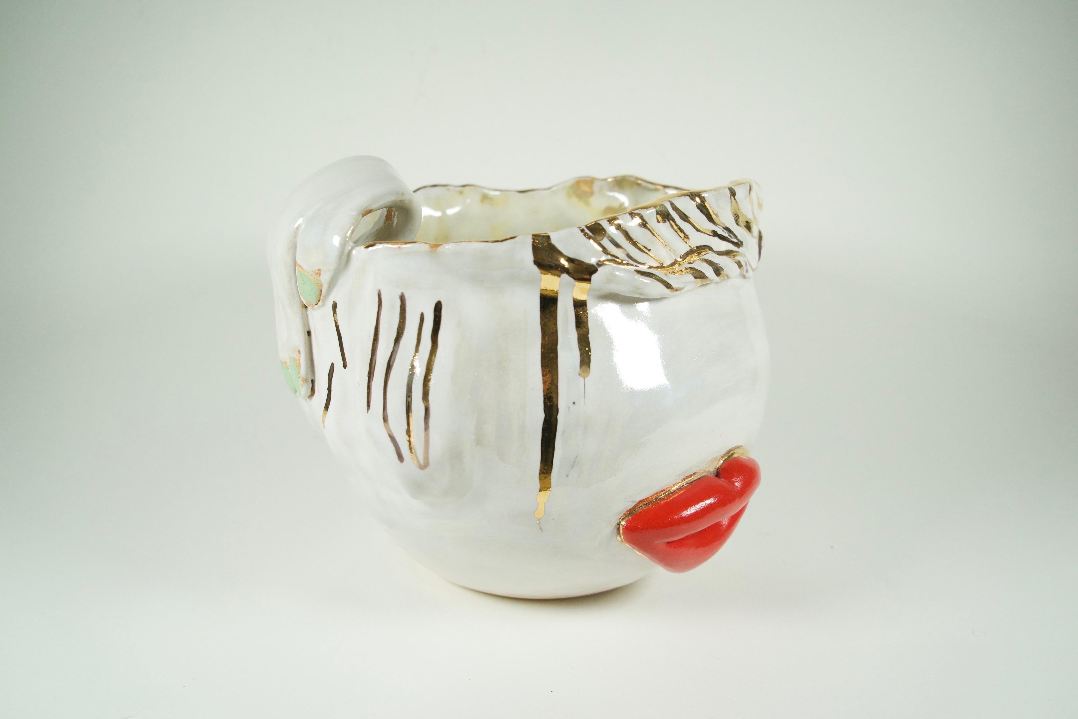 Spanish Lips Vase No 1 By artist - designer Hania Jneid For Sale