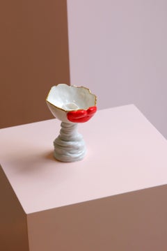 Lips Candle Holder in Fine Porcelain by Hania Jneid