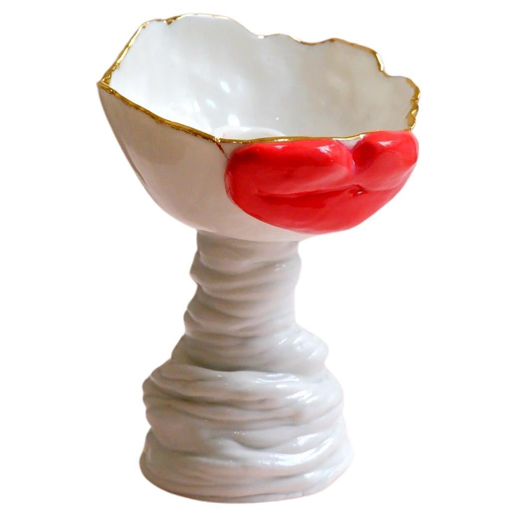 Lips Candle Holder in Fine Porcelain by Hania Jneid