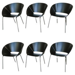 Lipse Dining Chairs by Wolfgang C.R. Mezger in Bent Plywood, Set of 6