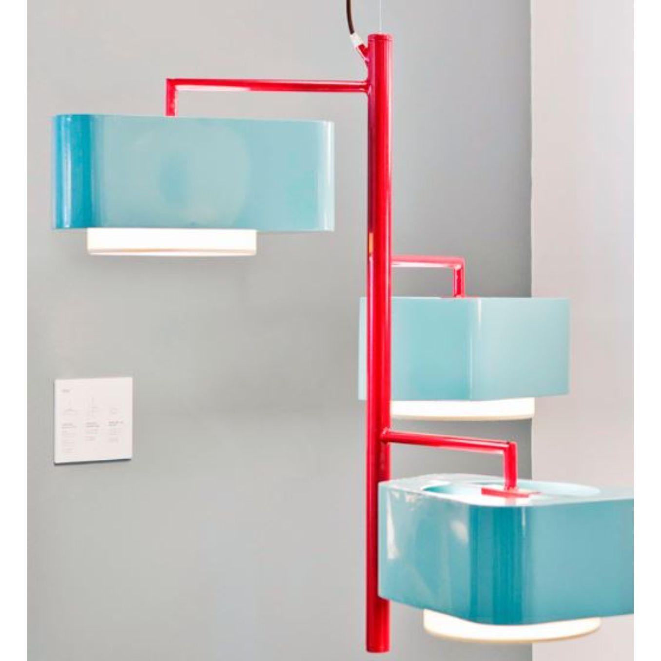 Lipstick and Salmon Carousel I Suspension Lamp by Dooq For Sale 5