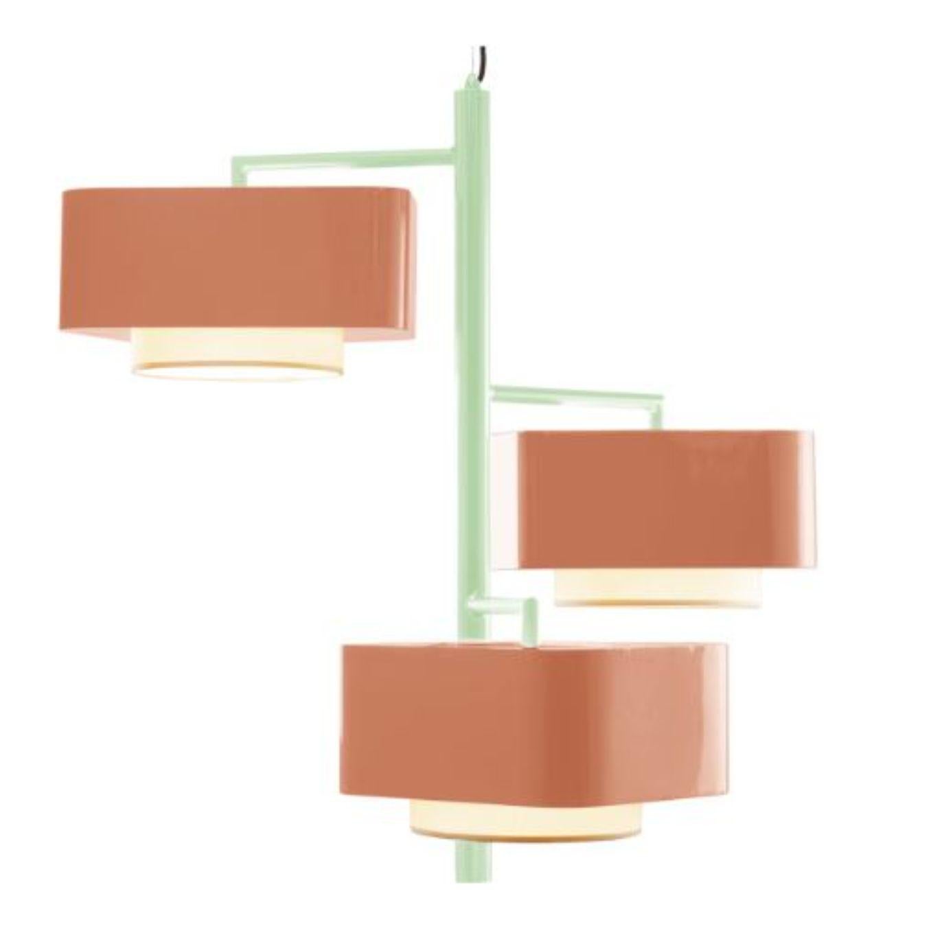 Metal Lipstick and Salmon Carousel I Suspension Lamp by Dooq For Sale