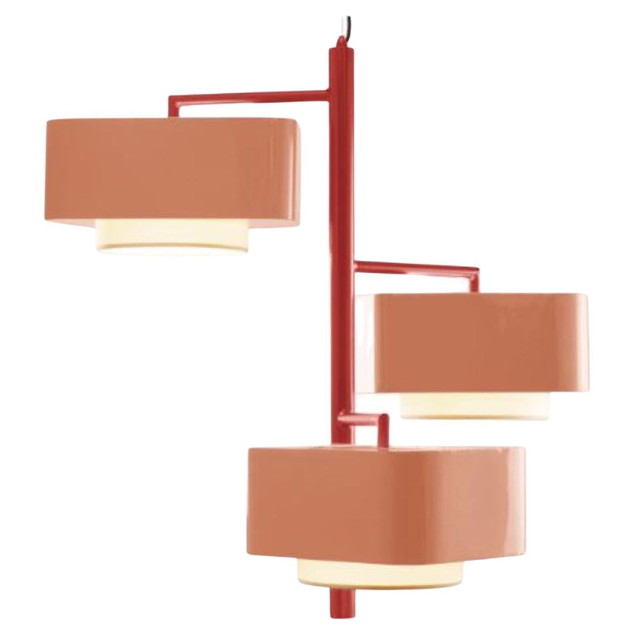 Lipstick and Salmon Carousel I Suspension Lamp by Dooq For Sale