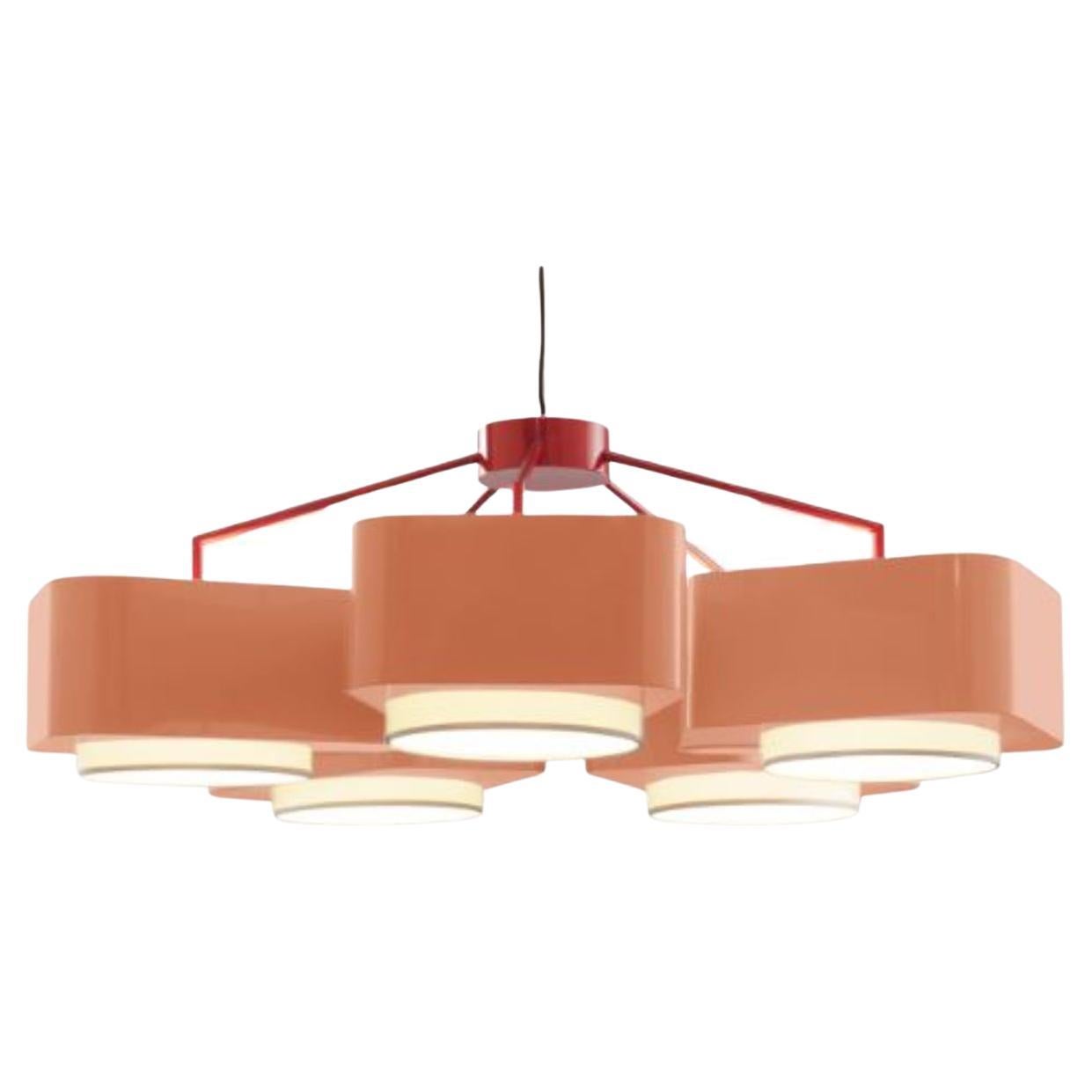 Lipstick and Salmon Carousel Suspension Lamp by Dooq For Sale
