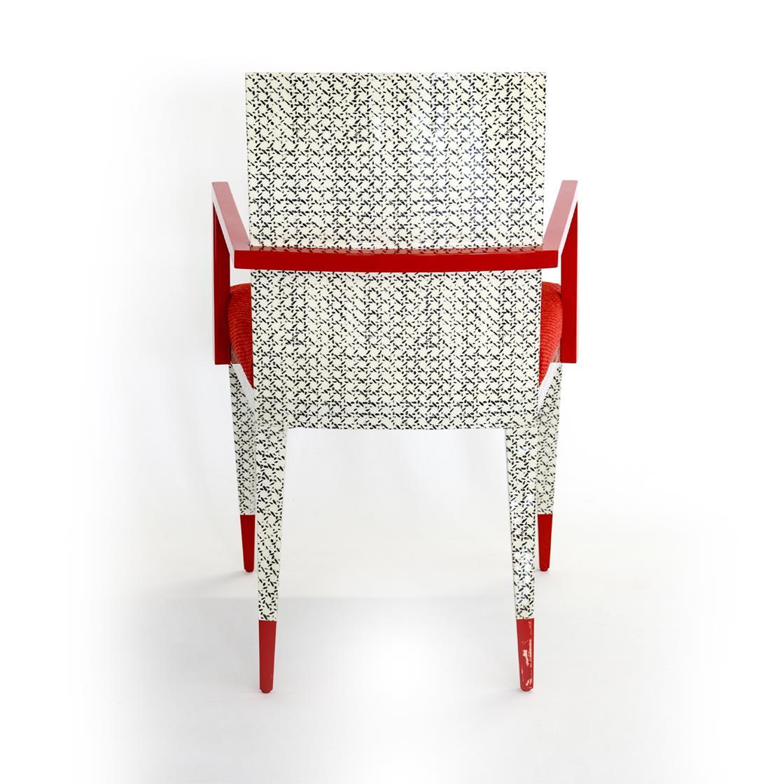 Italian Lipstick Chair With Arms For Sale