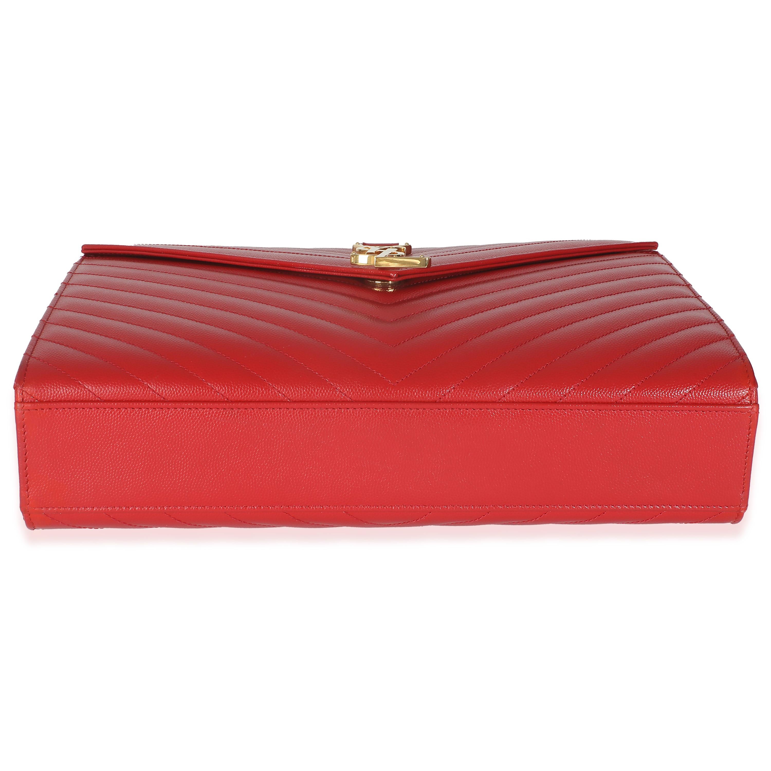 Lipstick Red Grain De Poudre Large Envelope Flap For Sale 1