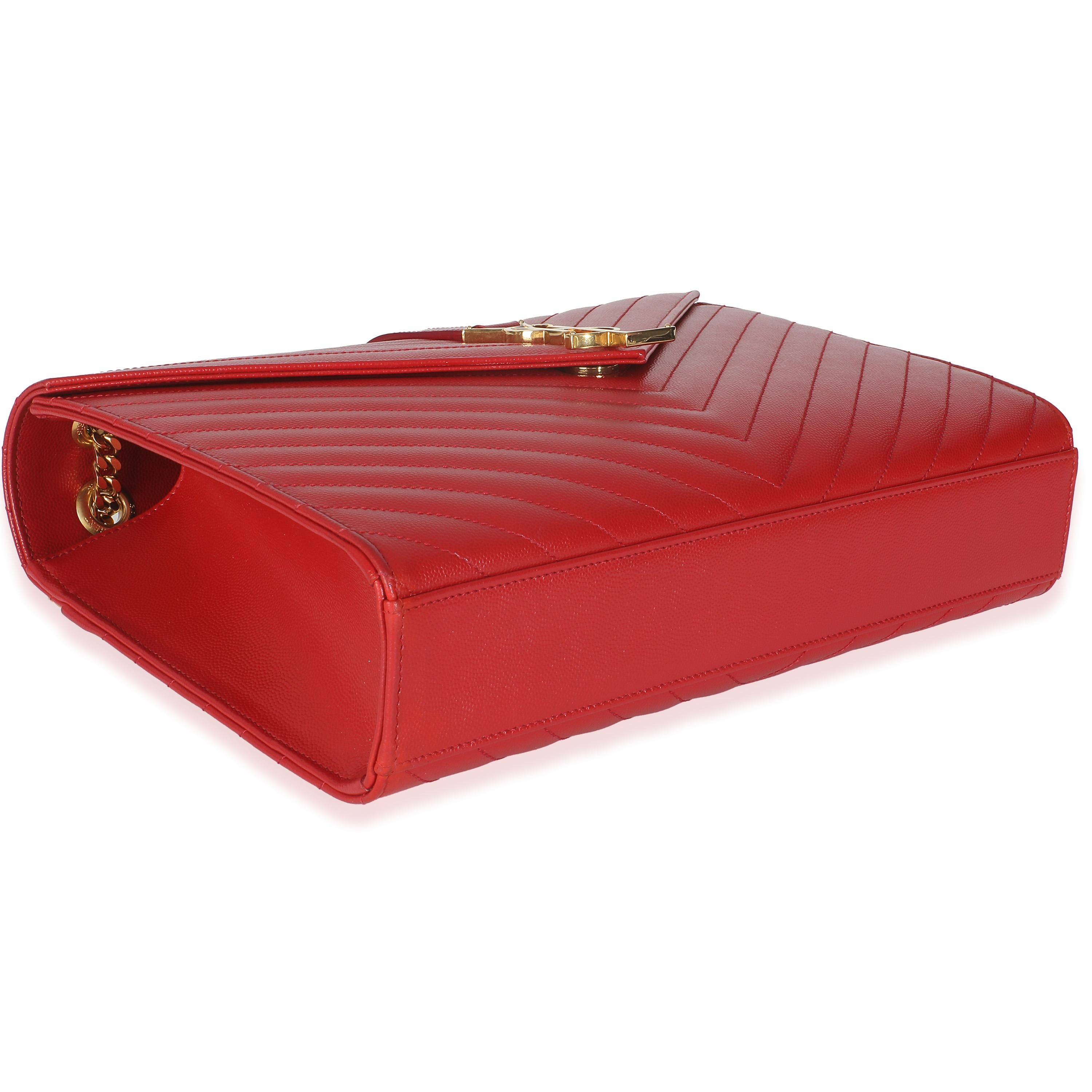 Lipstick Red Grain De Poudre Large Envelope Flap For Sale 2