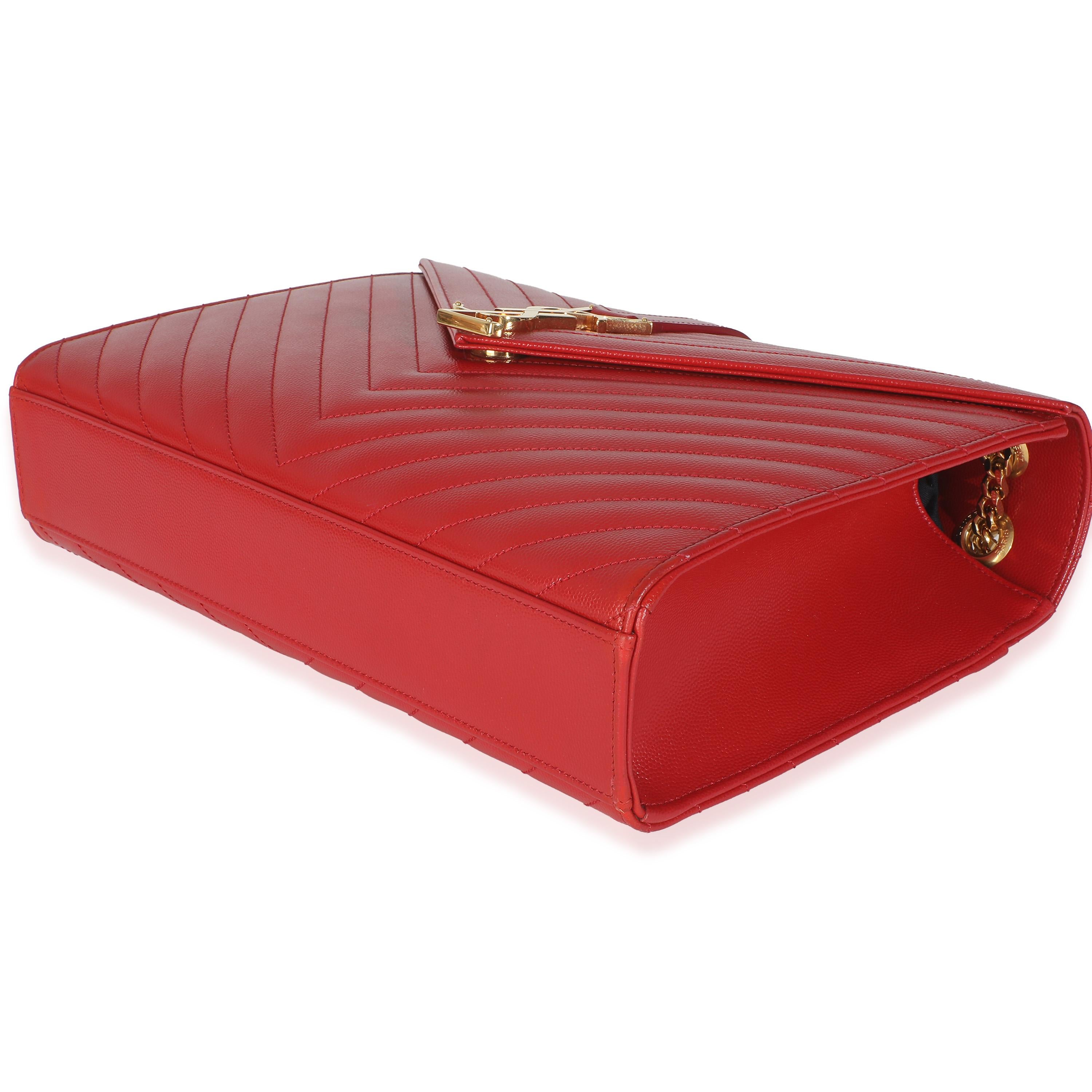 Lipstick Red Grain De Poudre Large Envelope Flap For Sale 3