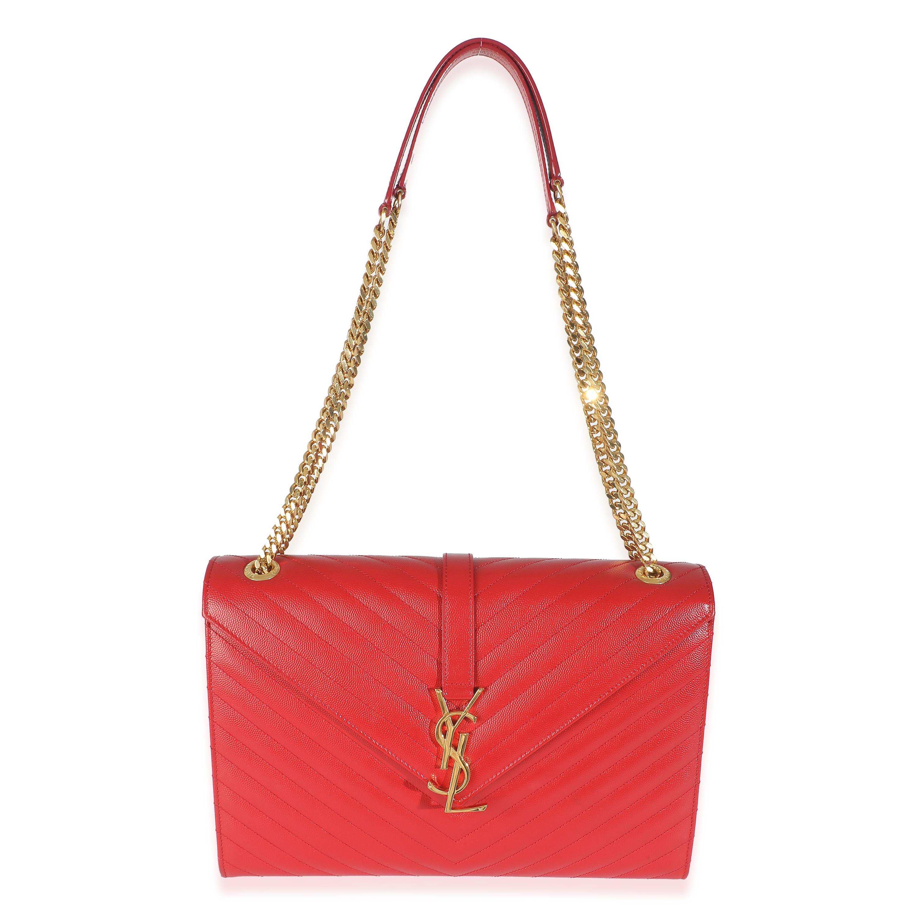 Lipstick Red Grain De Poudre Large Envelope Flap For Sale 4