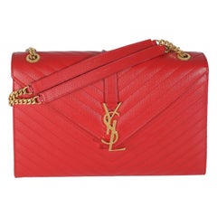 Lipstick Red Grain De Poudre Large Envelope Flap