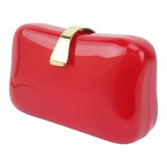 Vintage Lipstick Red Lucite Box Handbag, 1980's