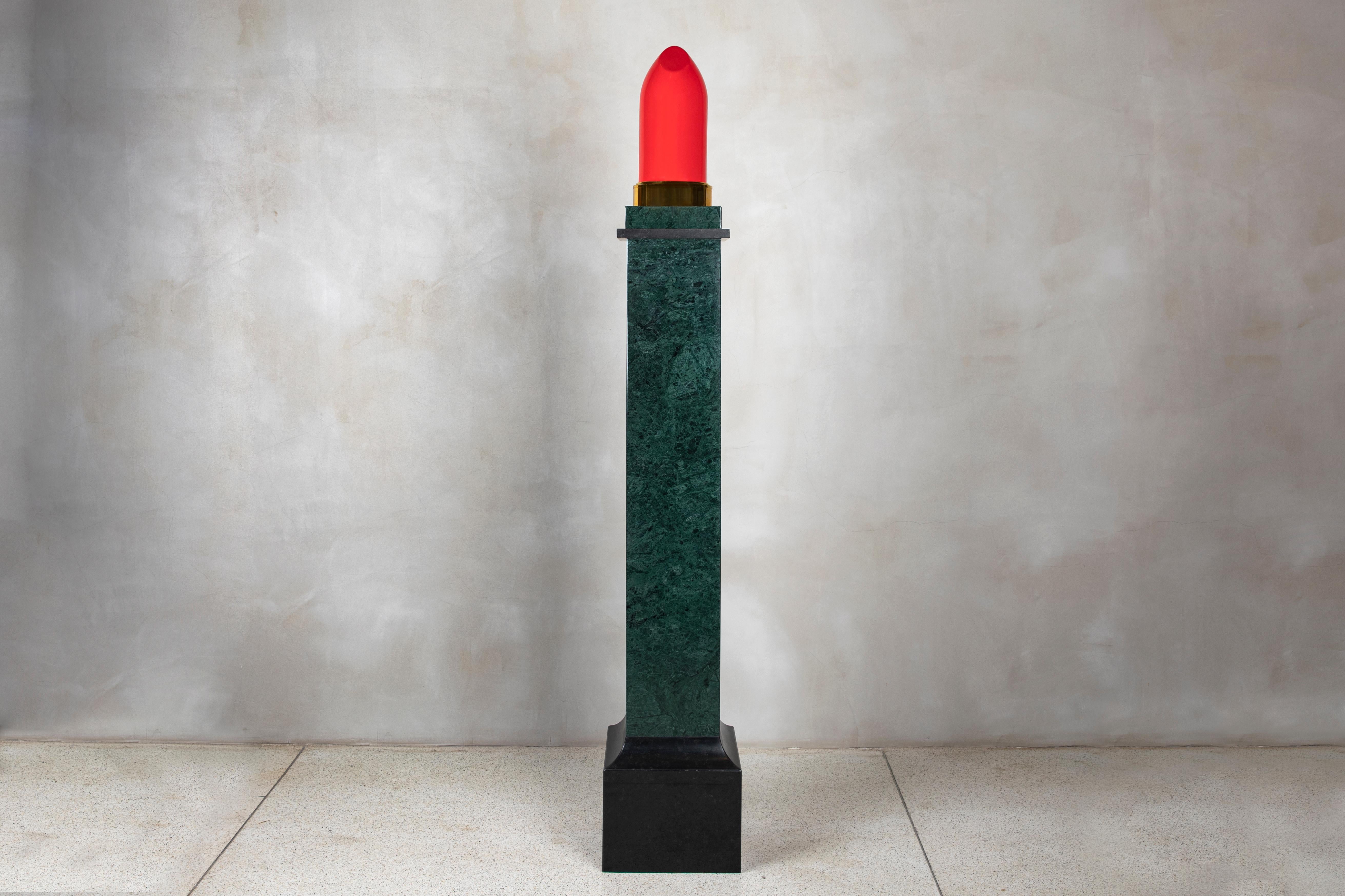 Alpi Marble, black granite and resin lipstick sculpture by Daniel Basso, Argentina, 2021.


Daniel Basso, Mar del Plata 1974. 
He studied painting at the Higher School of Visual Arts in Mar del Plata. He has been working in the development of