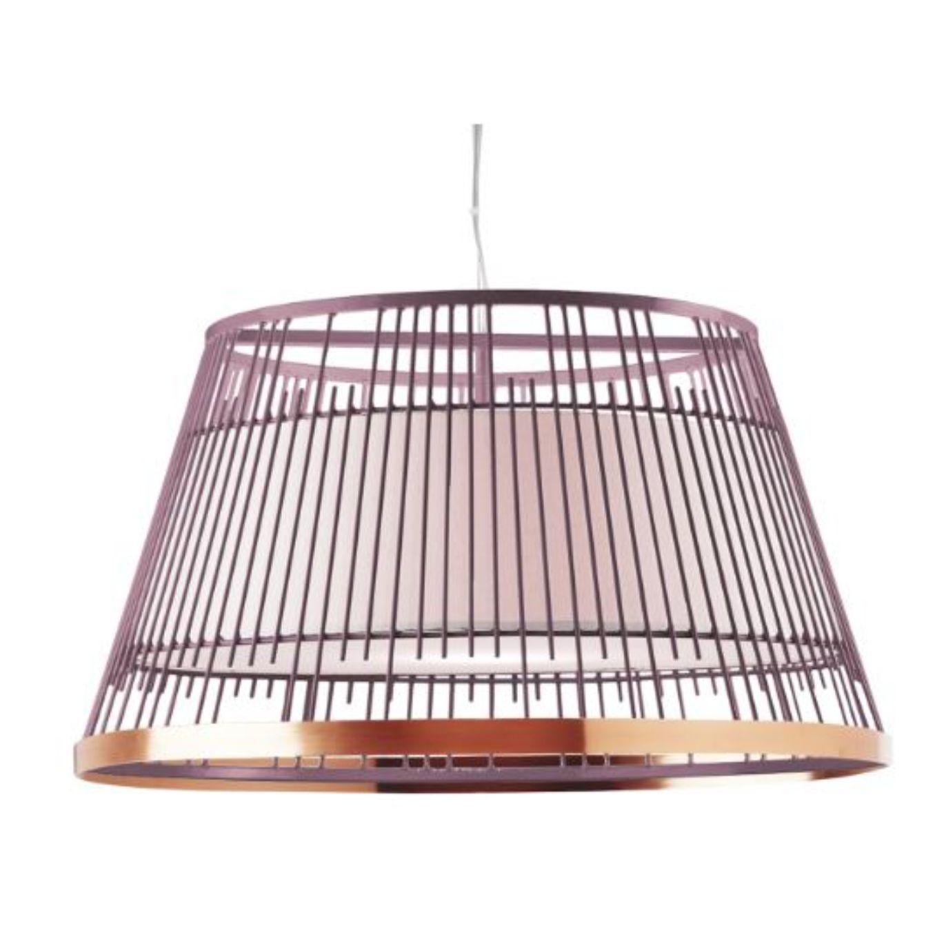 Metal Lipstick Up I Suspension Lamp with Brass Ring by Dooq For Sale