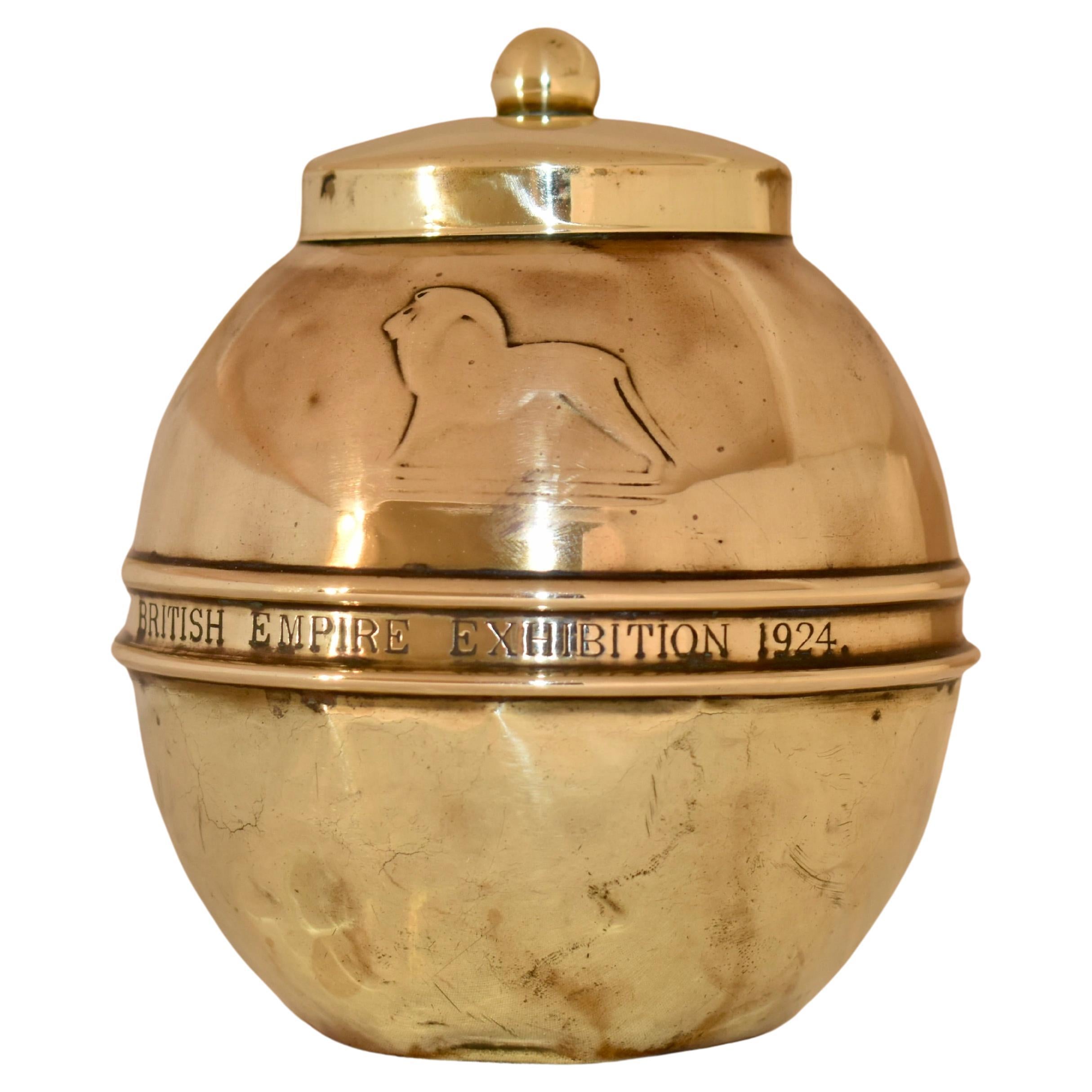 Lipton British Empire Exhibition Tea Caddy, Dated 1924 For Sale
