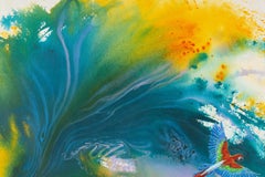 Liqiang Lu Animal Original Oil On Canvas "Parrot"