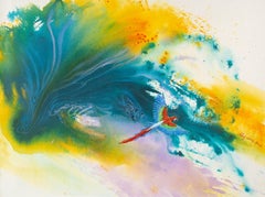 Liqiang Lu Animal Óleo original sobre lienzo "Loro"
