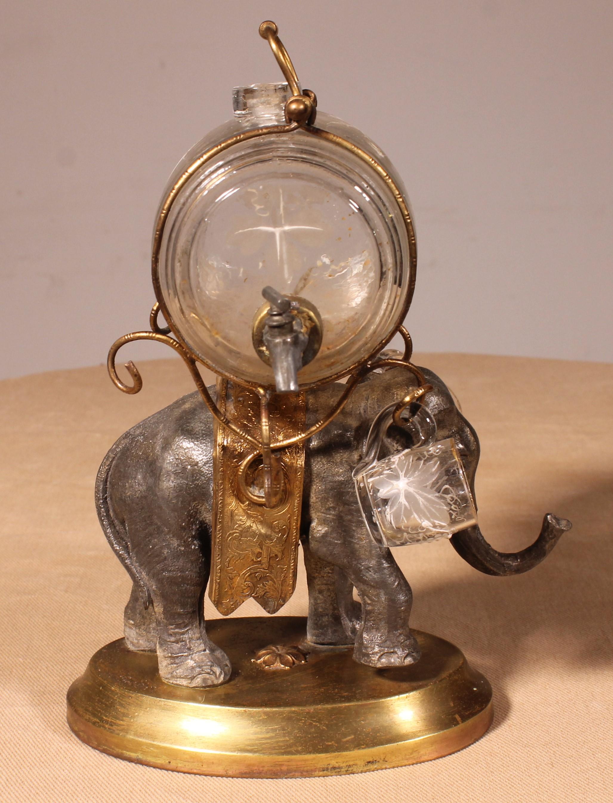 French Liqueur Cellar With Elephant, Napoleon III Period 19 Century For Sale