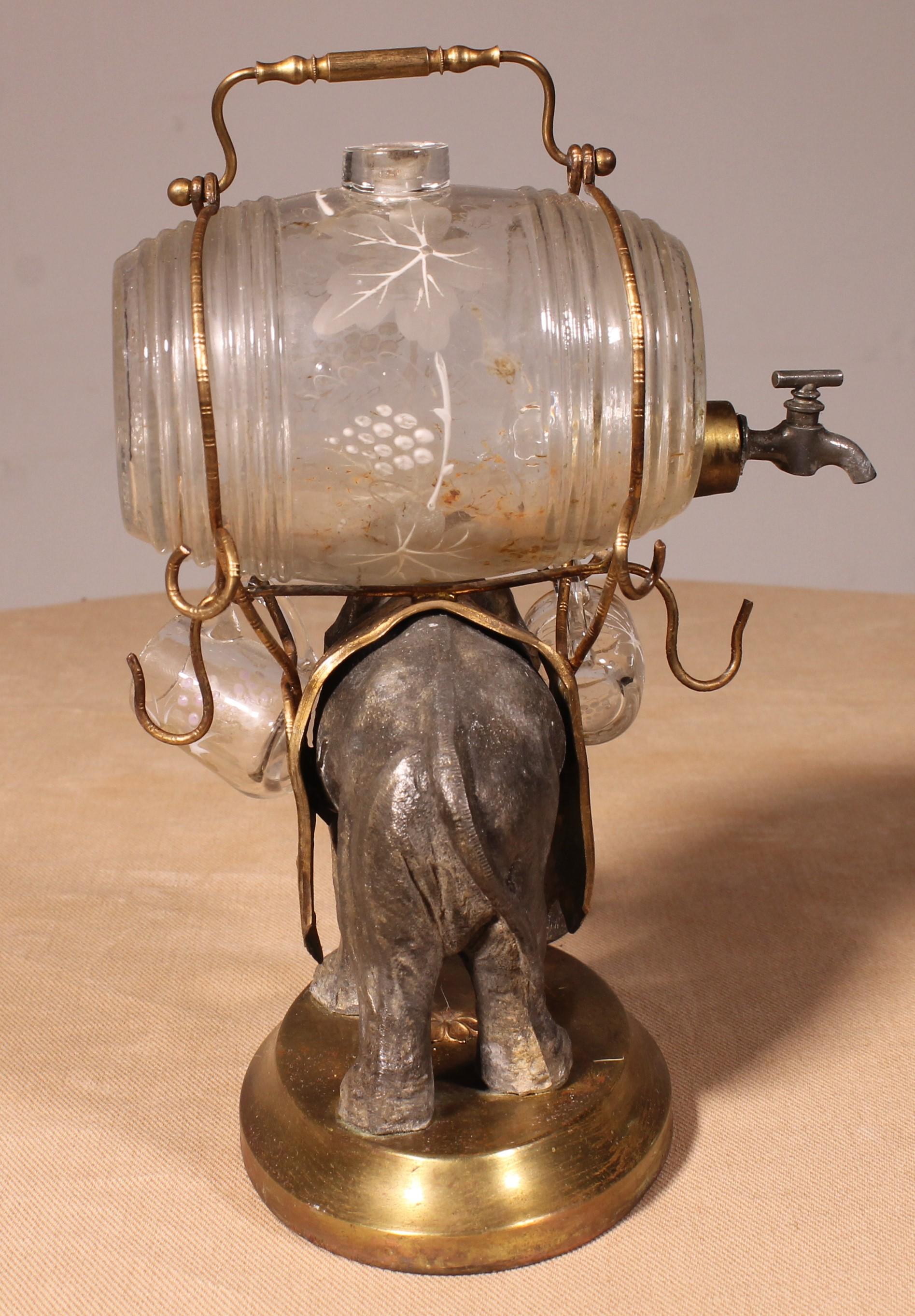 19th Century Liqueur Cellar With Elephant, Napoleon III Period 19 Century For Sale