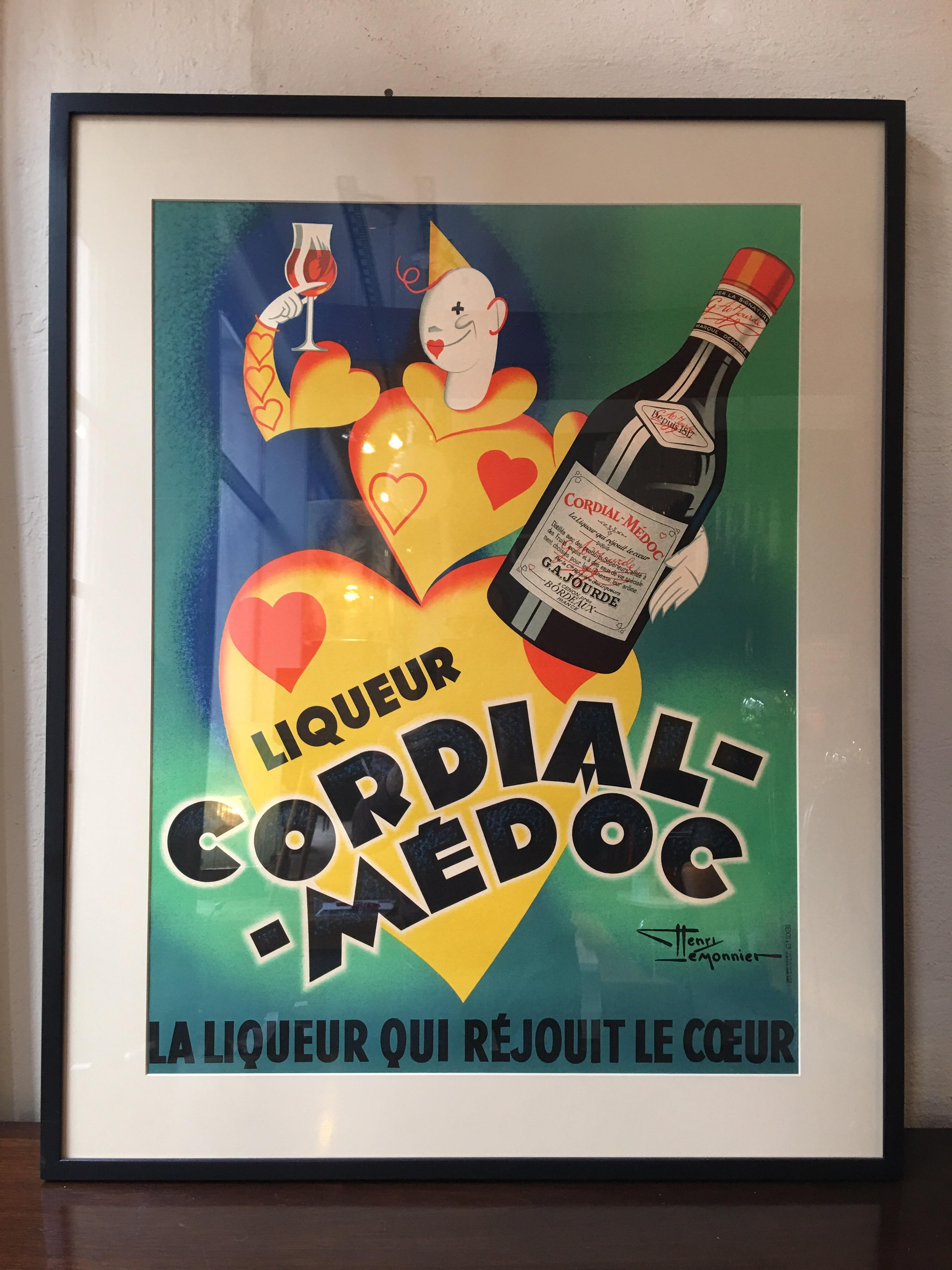 Liqueur Cordial-Medoc French poster. Vibrant colors, amazing condition! Professionally framed!