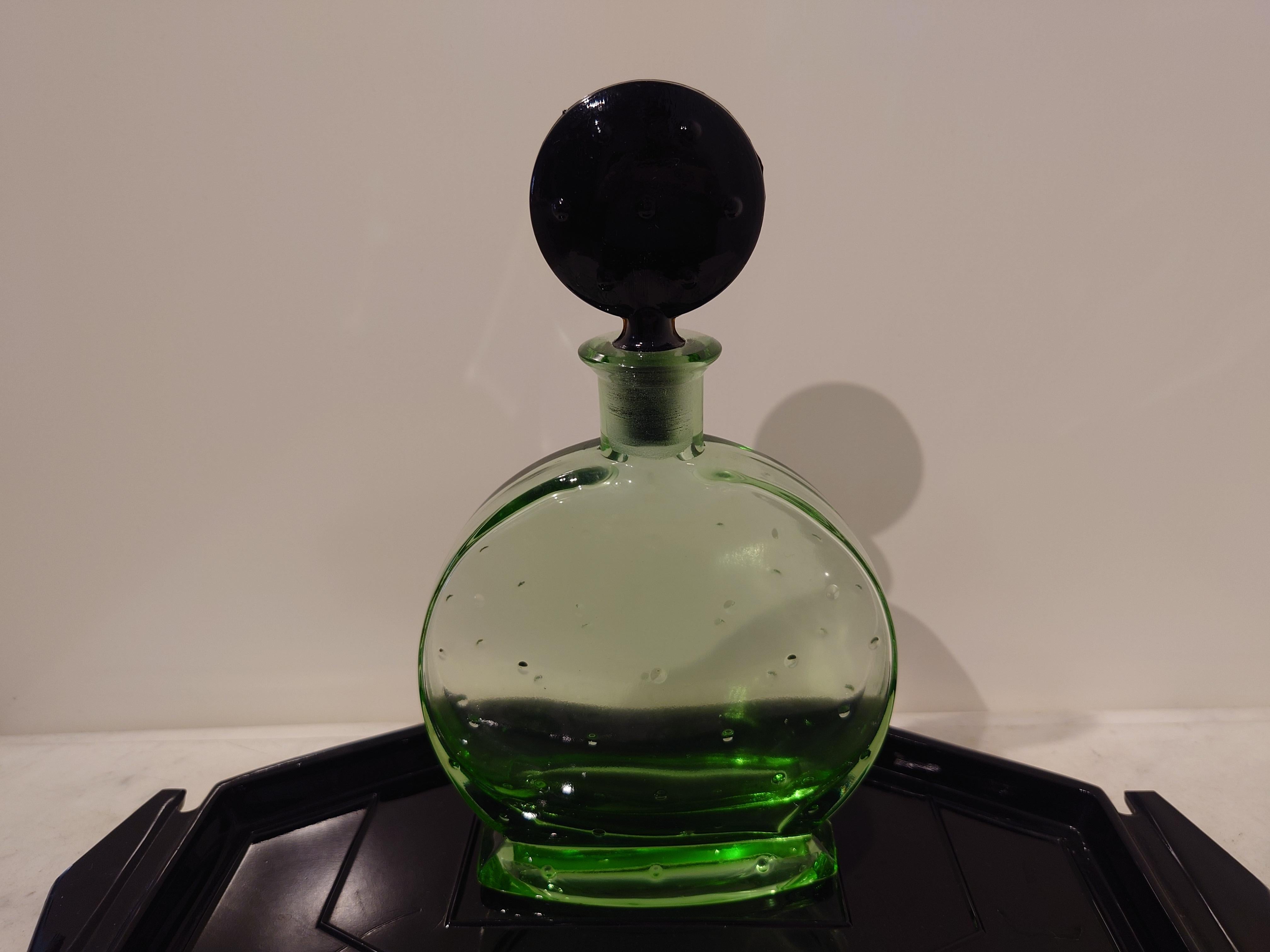 Likör-Set, Art Deco  Kanter mit 6 Gläsern Uraniusglas, 1930er Jahre im Angebot 2
