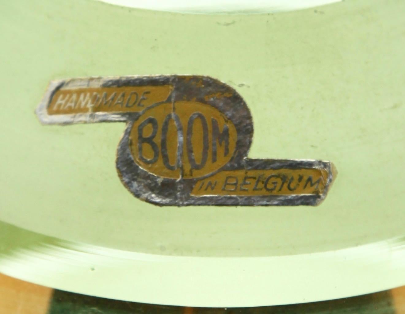 Glass factory de Rupel, boom, Belgium, with the label. Hand painted.
Set with a decanter and 4 matching glasses.

Dimensions: Decanter
Height 22 cm 8.66 inch
Width 11 cm 4.33 inch.

Dimensions: liqueur glass
Height 9.5 cm 3.74 inch
Width