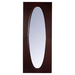 Liquid Days Wall Mirror with Faux Leather Frame by Oscar Maschera