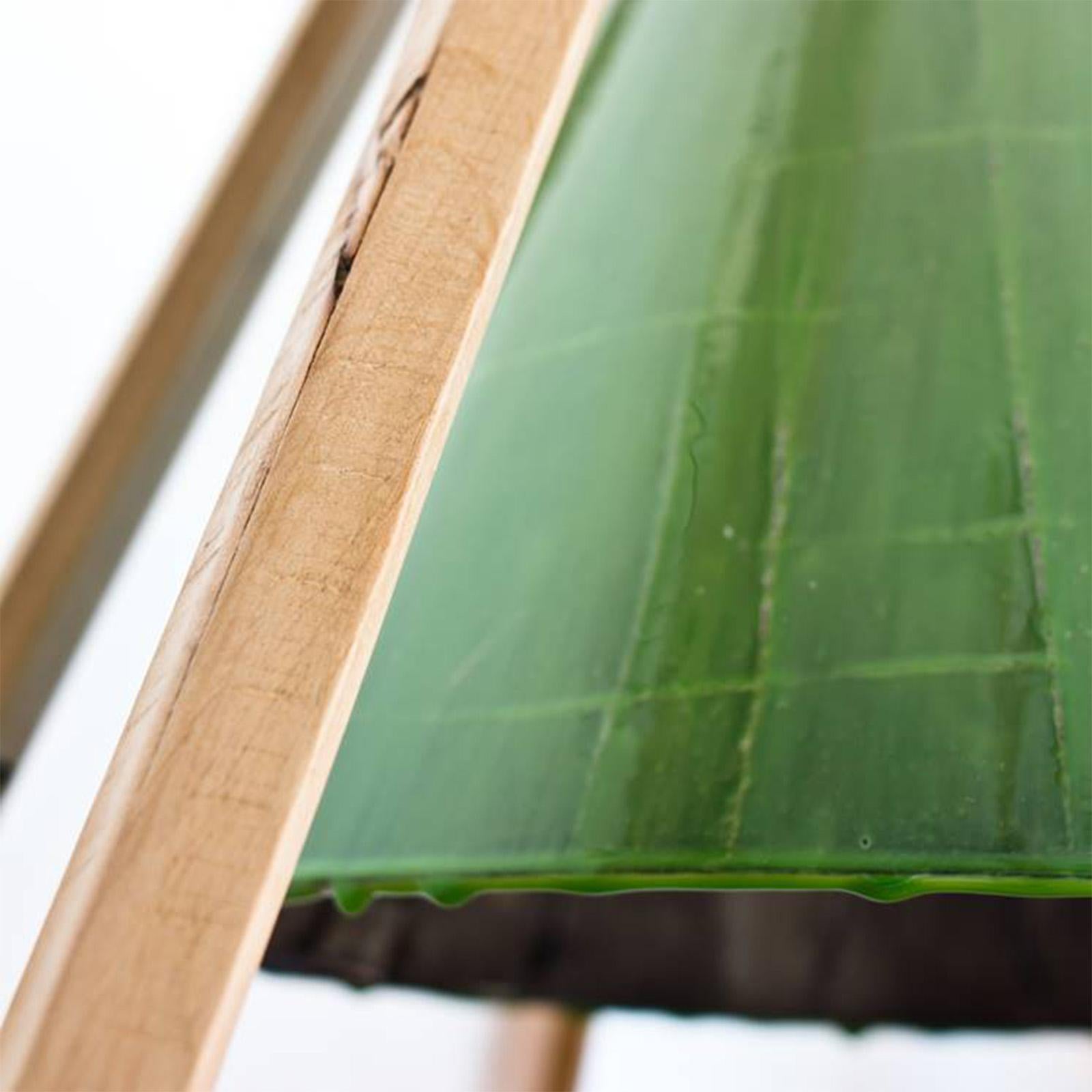 Modern 'Liquid' Green Kuken Pendant Light with Wood Frame by Hillsideout For Sale
