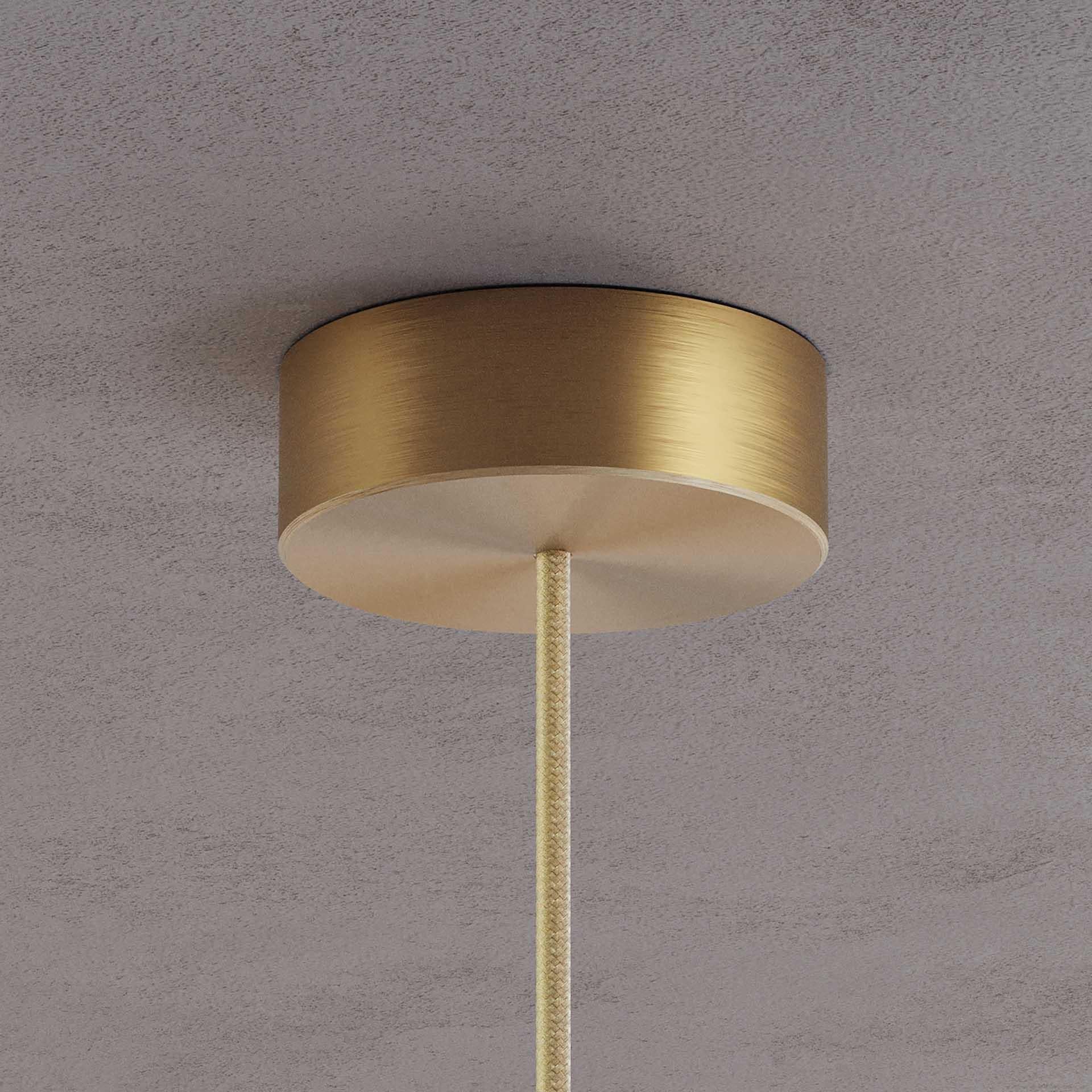 Contemporary ‘Liquid Pendant Amber’ Yellow Gradient Glass & Satin Brass Ceiling Light For Sale