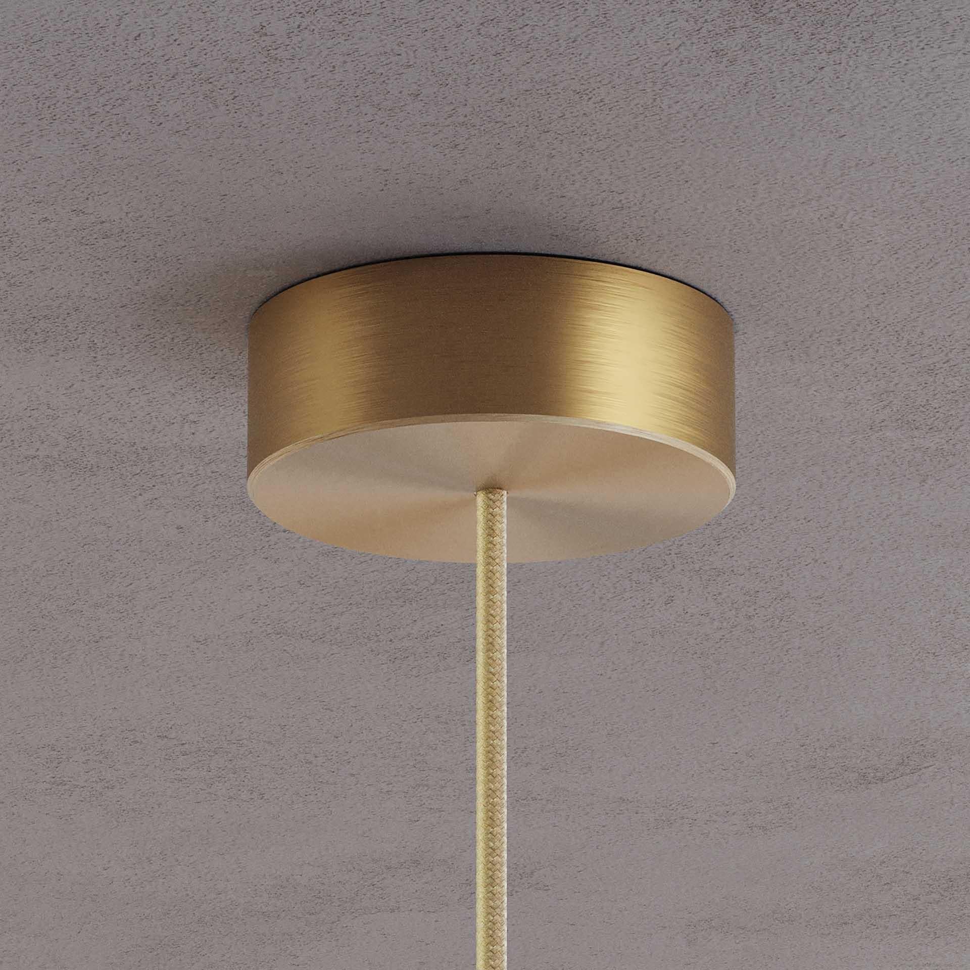 Contemporary ‘Liquid Pendant Smoke’ Handmade Grey Gradient Glass & Satin Brass Ceiling Light For Sale