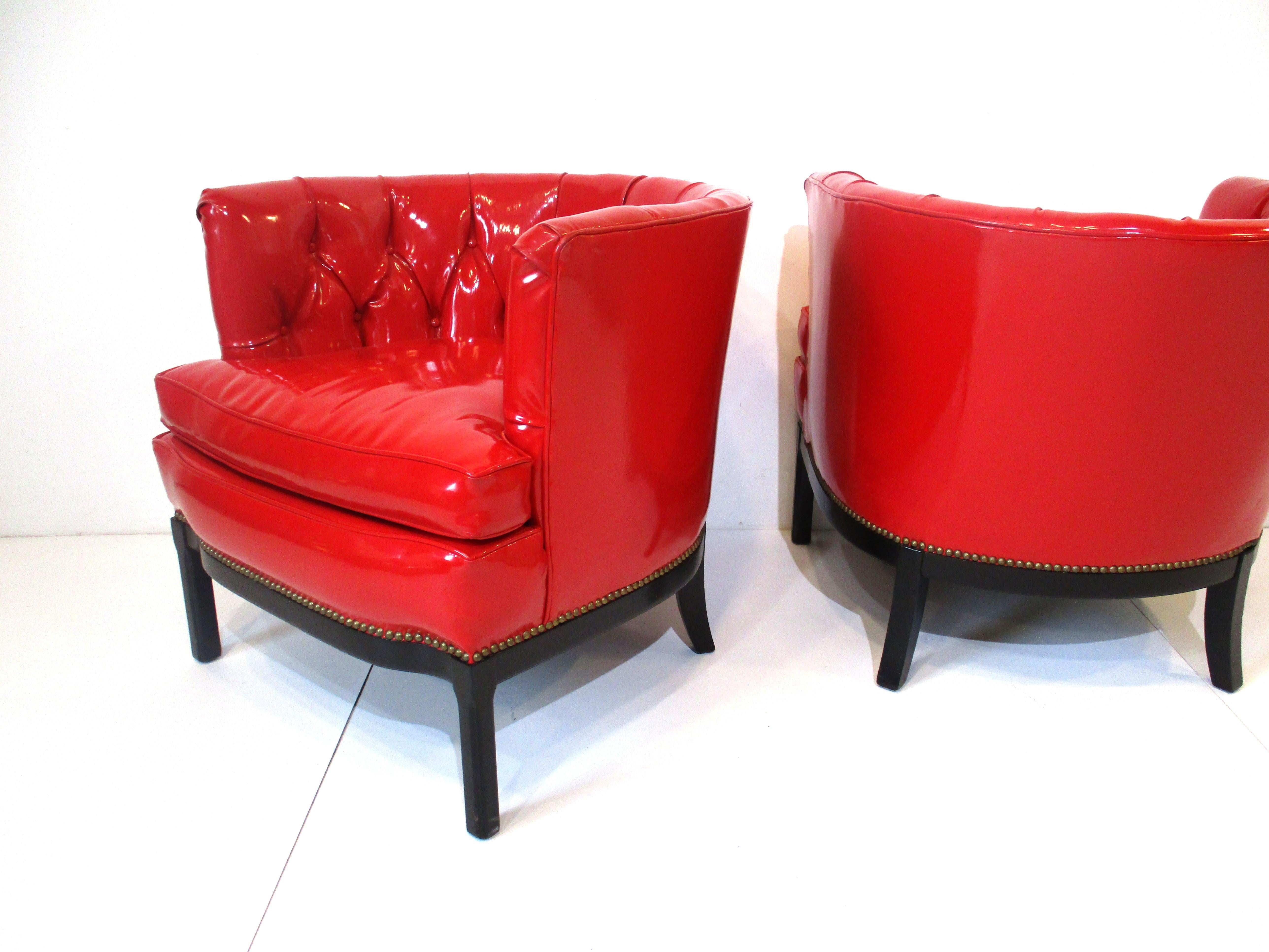 Liquid Red Club Chairs by Erwin Lambeth For Sale 3