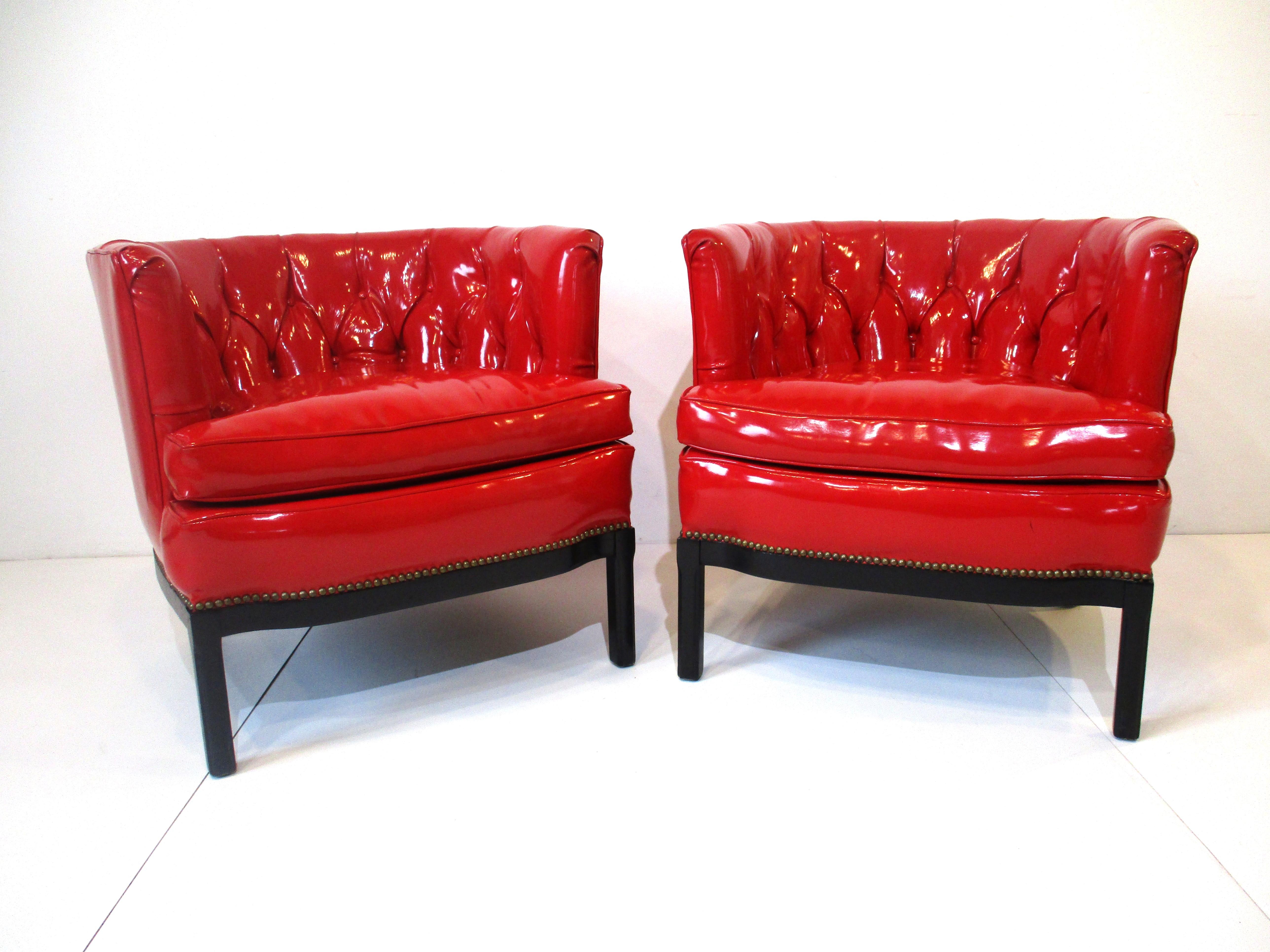 Liquid Red Club Chairs by Erwin Lambeth For Sale 7