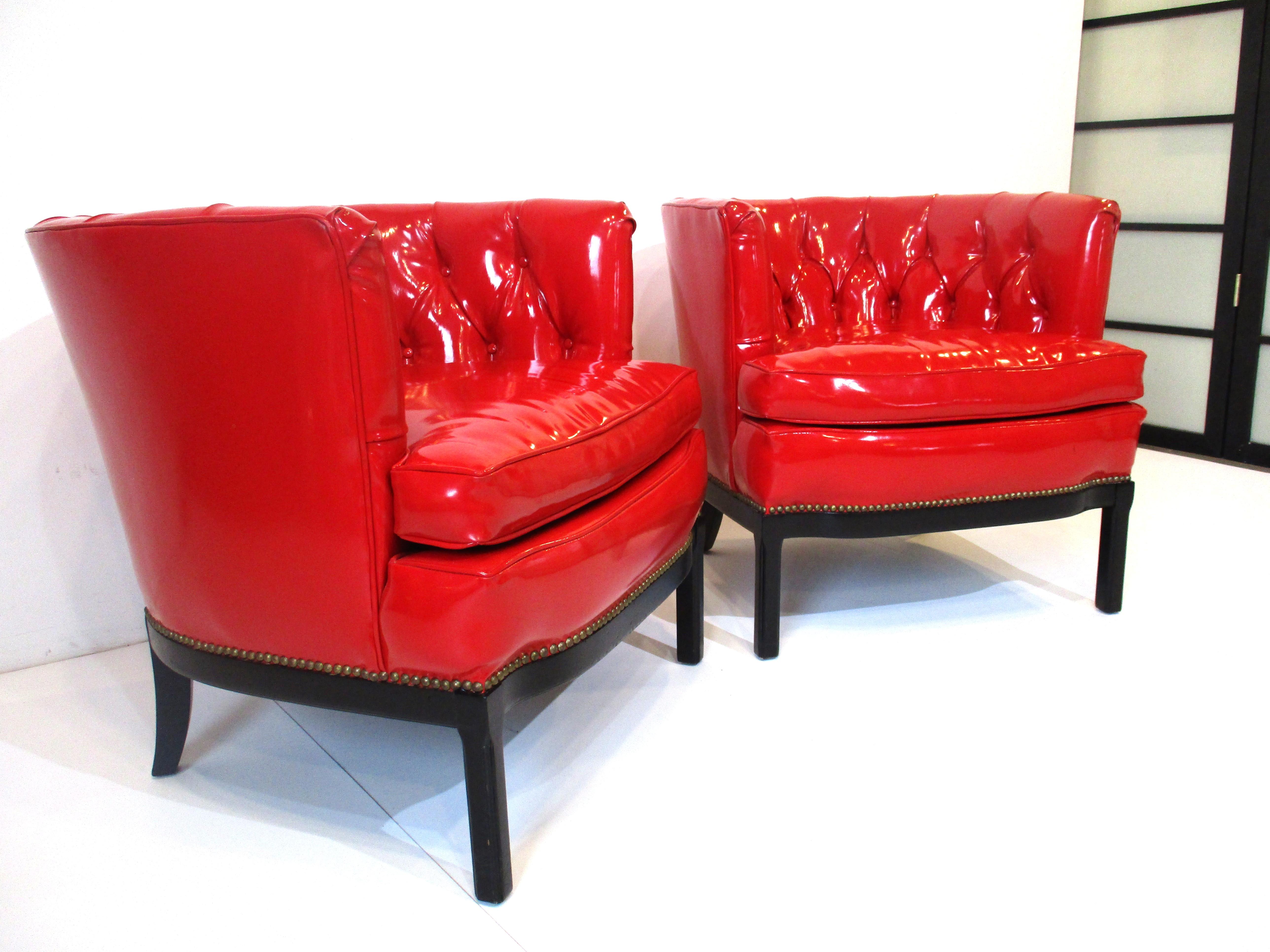Liquid Red Club Chairs by Erwin Lambeth For Sale 8