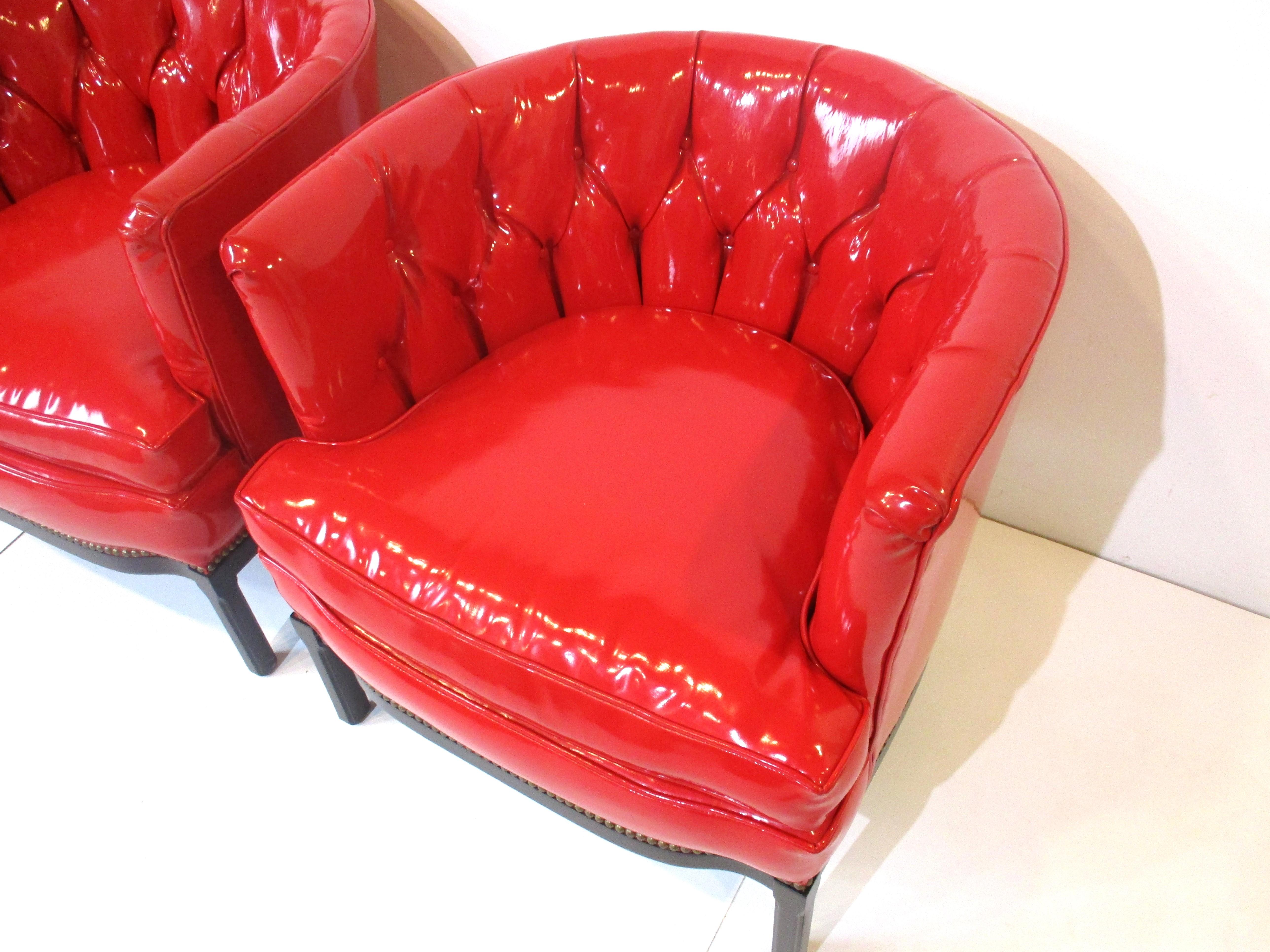 20th Century Liquid Red Club Chairs by Erwin Lambeth For Sale