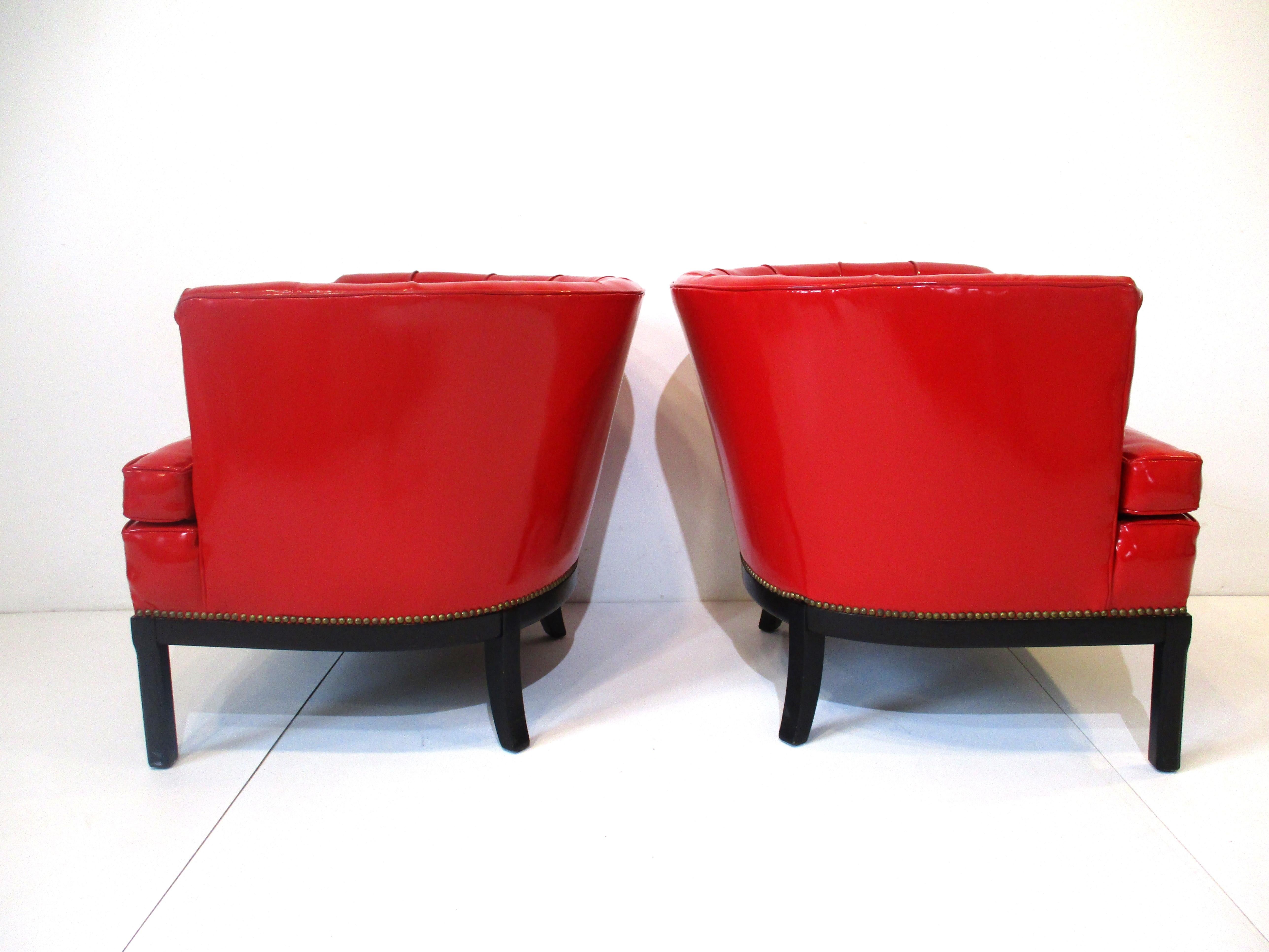Liquid Red Club Chairs by Erwin Lambeth For Sale 1