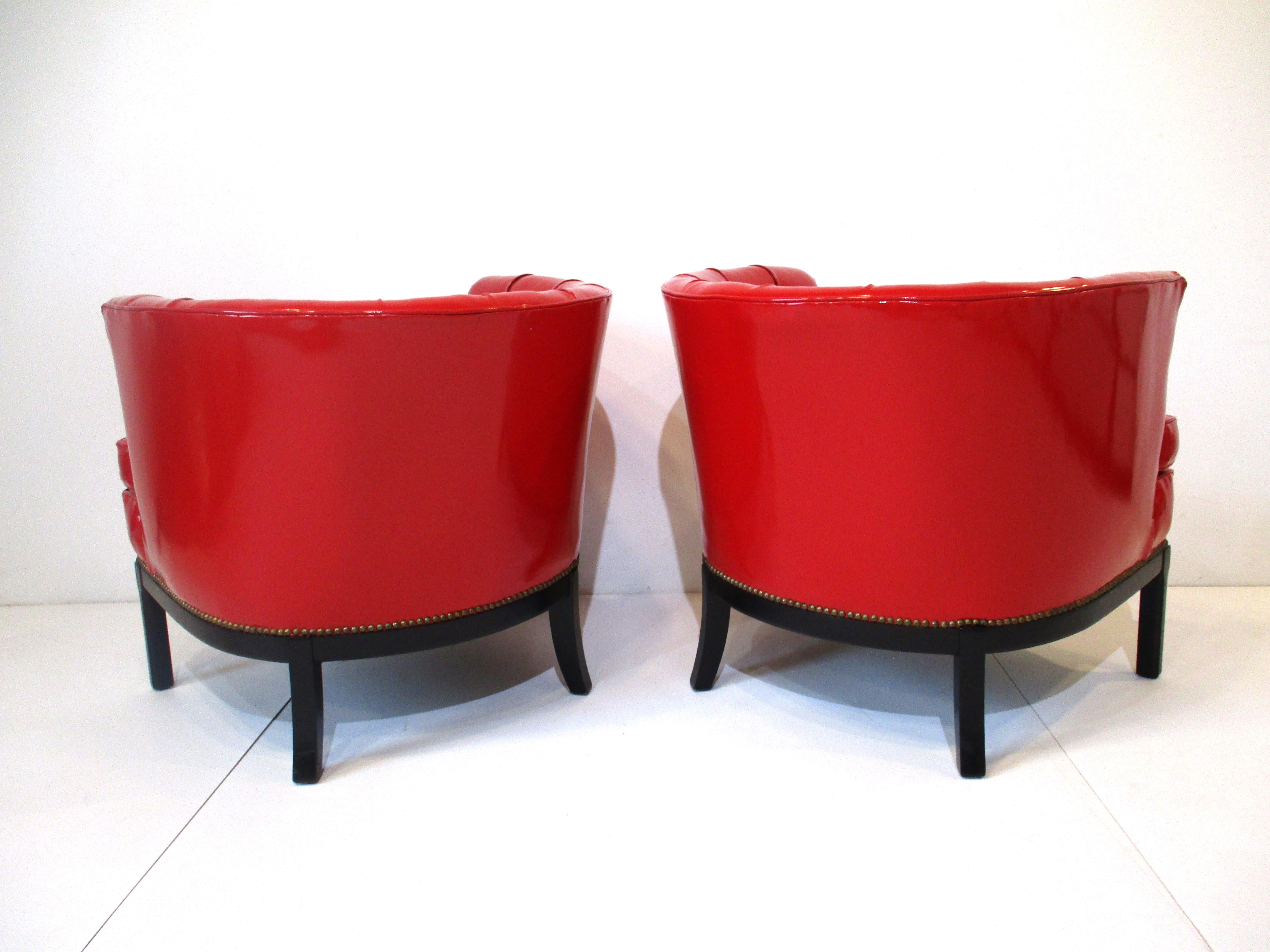 Fauteuils club rouge liquide d'Erwin Lambeth  en vente 2