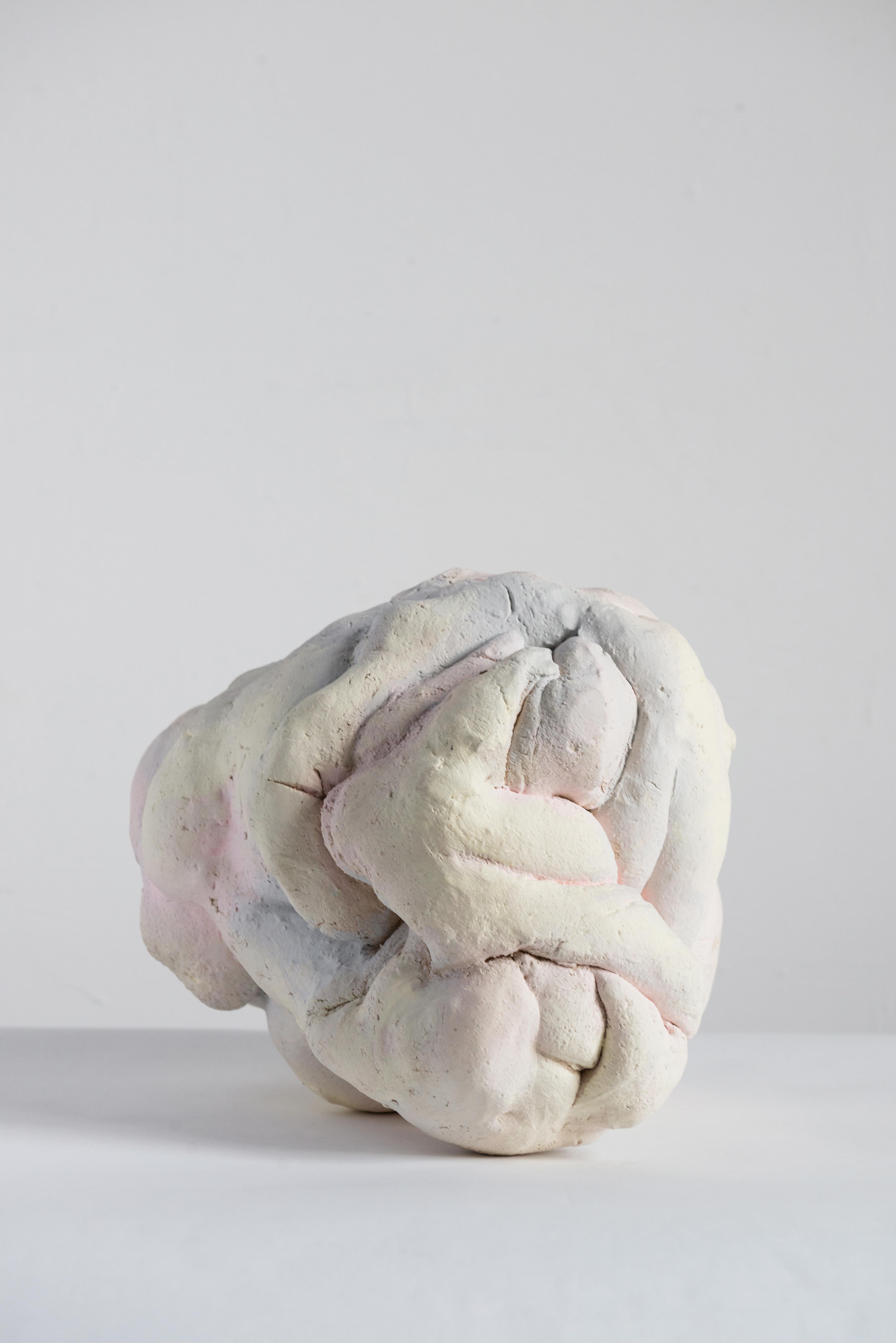 Liquid sky sculpture by Natasja Alers, 2020.
Dimensions: 31 x 35 x 29 cm
Material: Ceramics, engobes.

Visual artist Natasja Alers (The Hague, 1987) graduated from the Gerrit Rietveld Academy in the field of ceramics. Alers makes casts of human