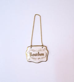 Liquor Bourbon Porcelain Bottle Tag from England, Circa Mid-20th Century